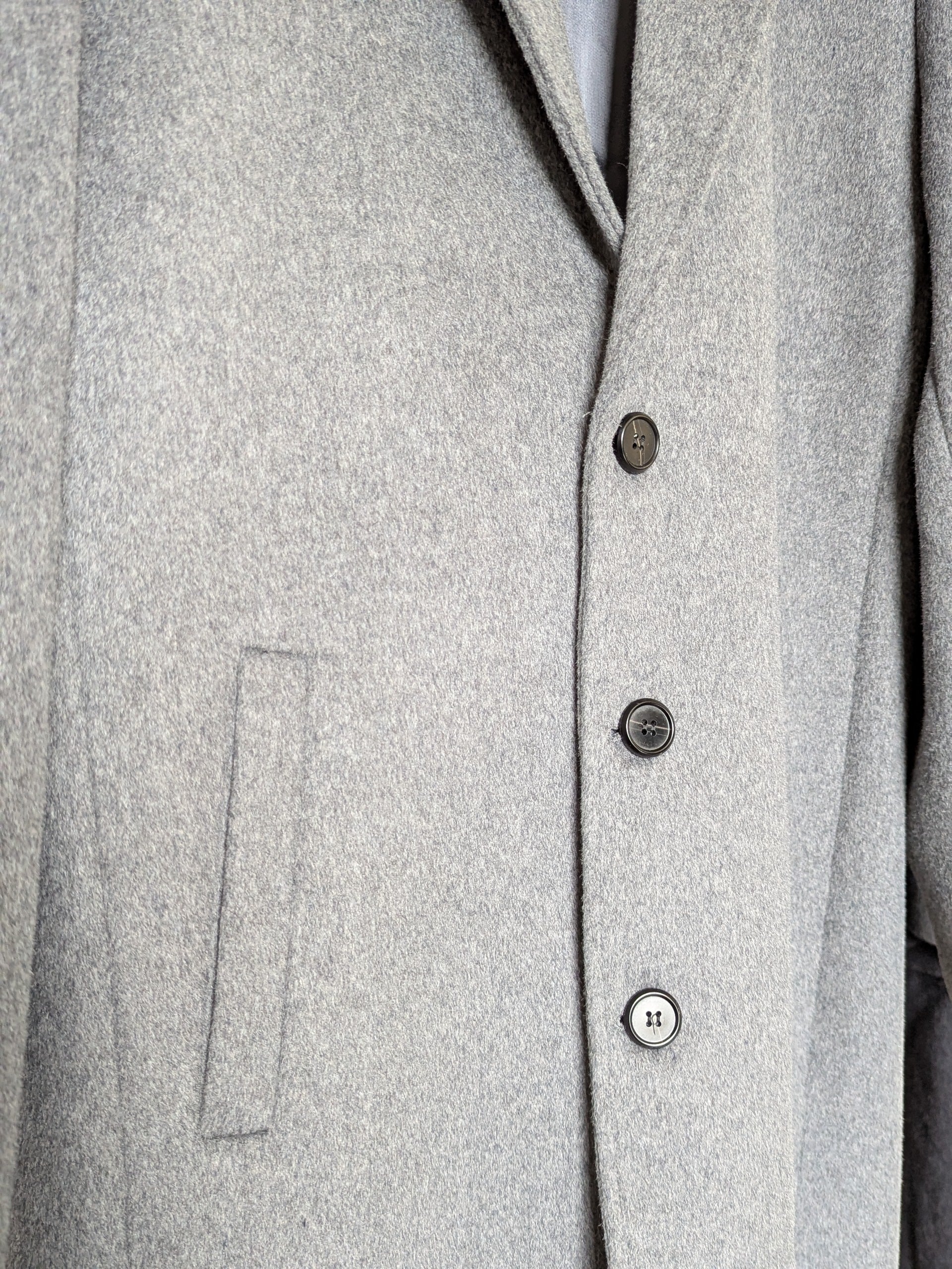 023 Long Men's 50% Wool Coats Black Grey