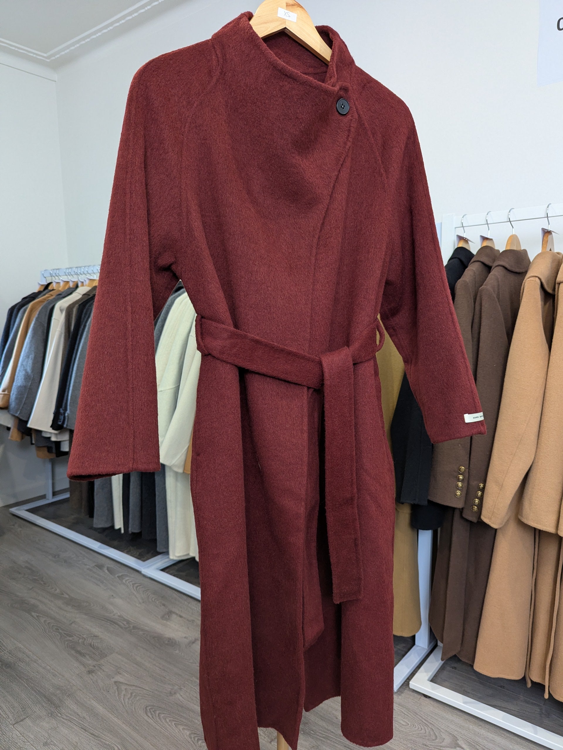 110 100% Wool Coat Burgundy S 8-10