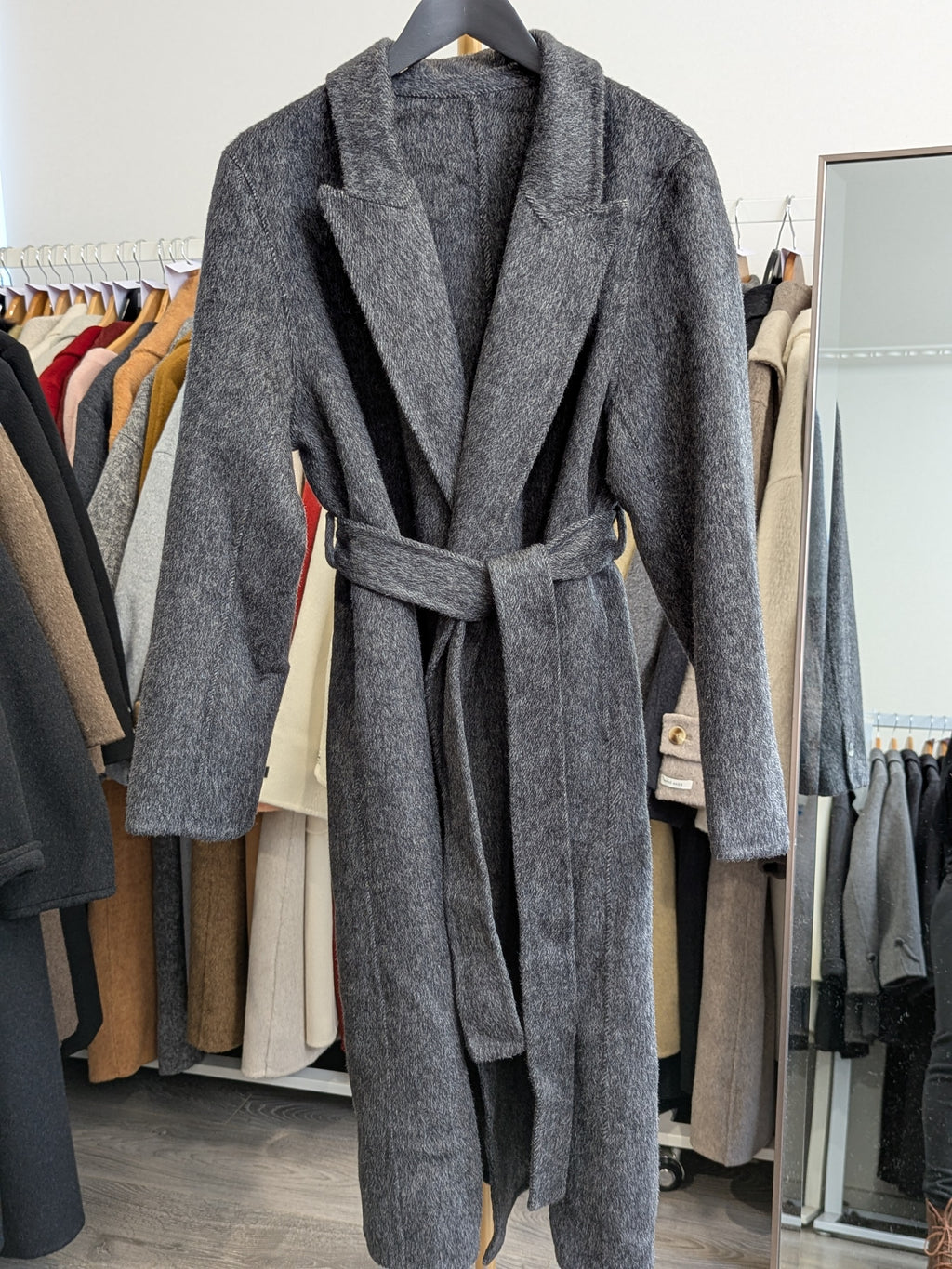 272 31% Wool 56% Alpaca Wool Coat Dark Grey M 10-14