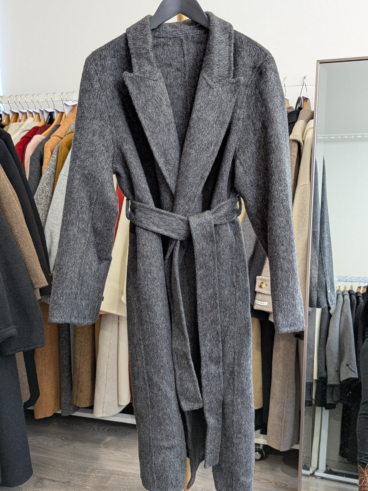 272 31% Wool 56% Alpaca Wool Coat Dark Grey M 10-14