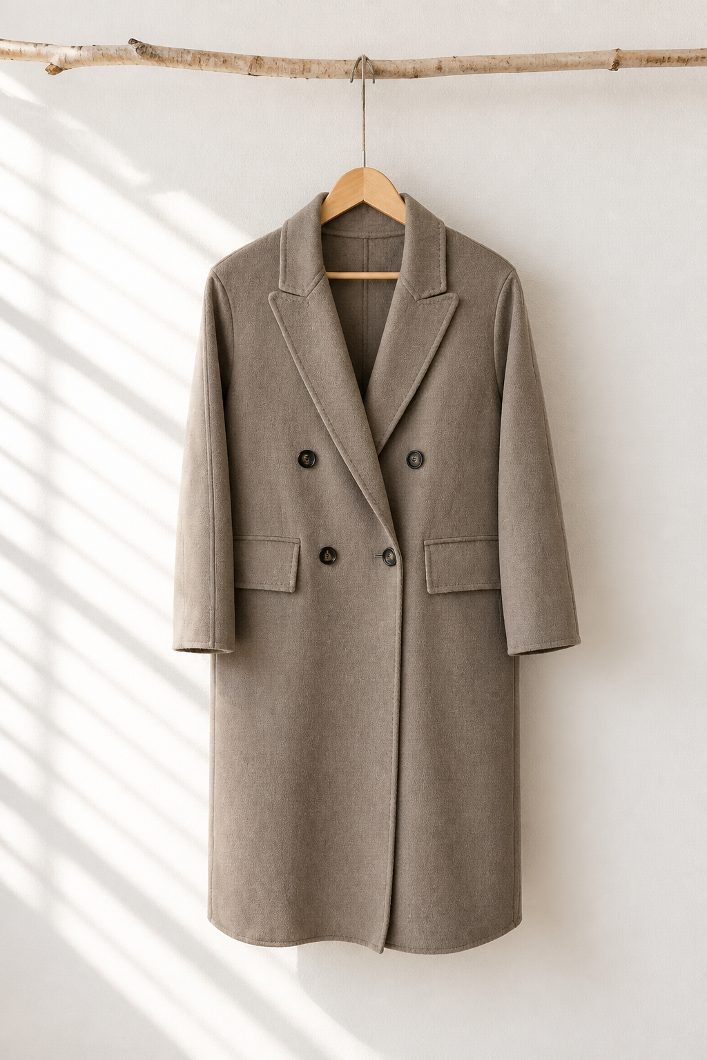 026 100% Wool Coat Taupe Size M 12-14