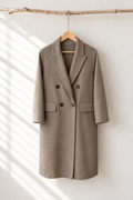 026 100% Wool Coat Taupe Size M 12-14