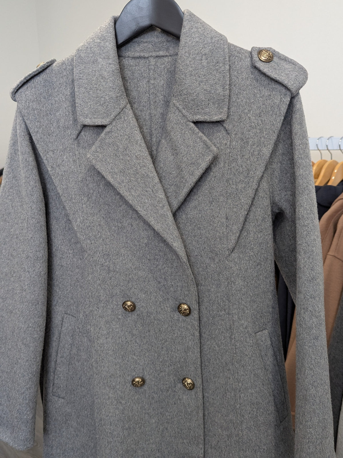 014 100% Wool Coat Grey S 4-6 M 6-8 L 10-12 Petite
