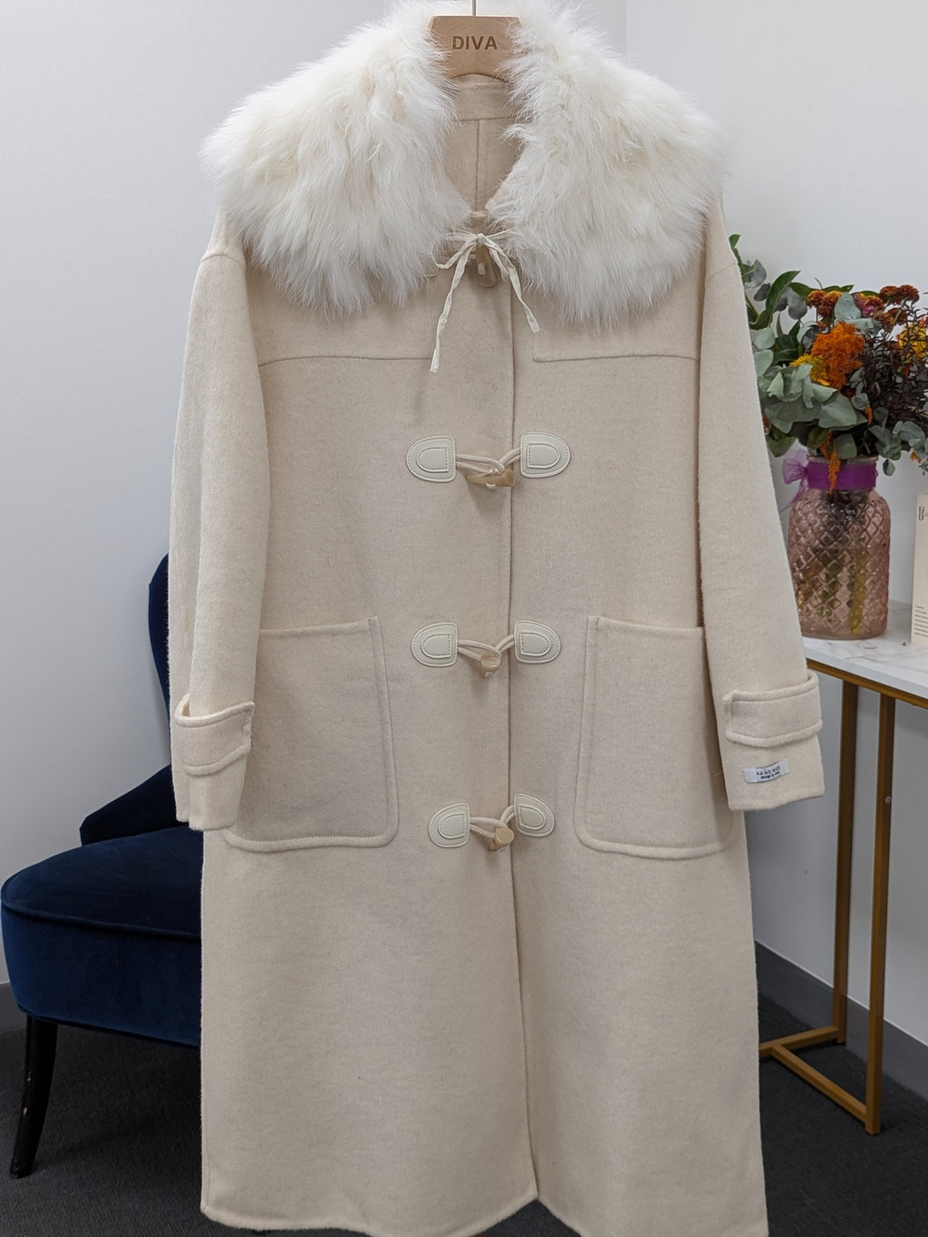 Women's Fur Collar Wool Coats Try-On Available 233 Size S6-8 M10-12 69% Wool