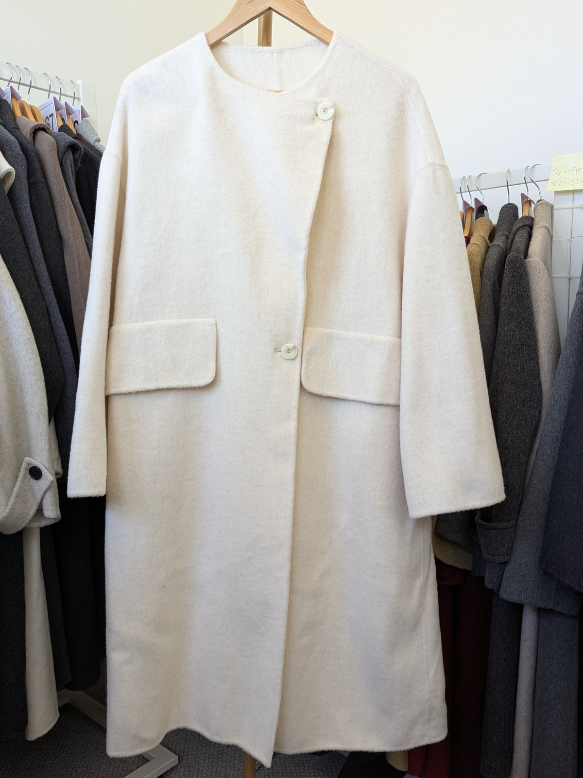 288 100% Wool Coat Cream S 10-14