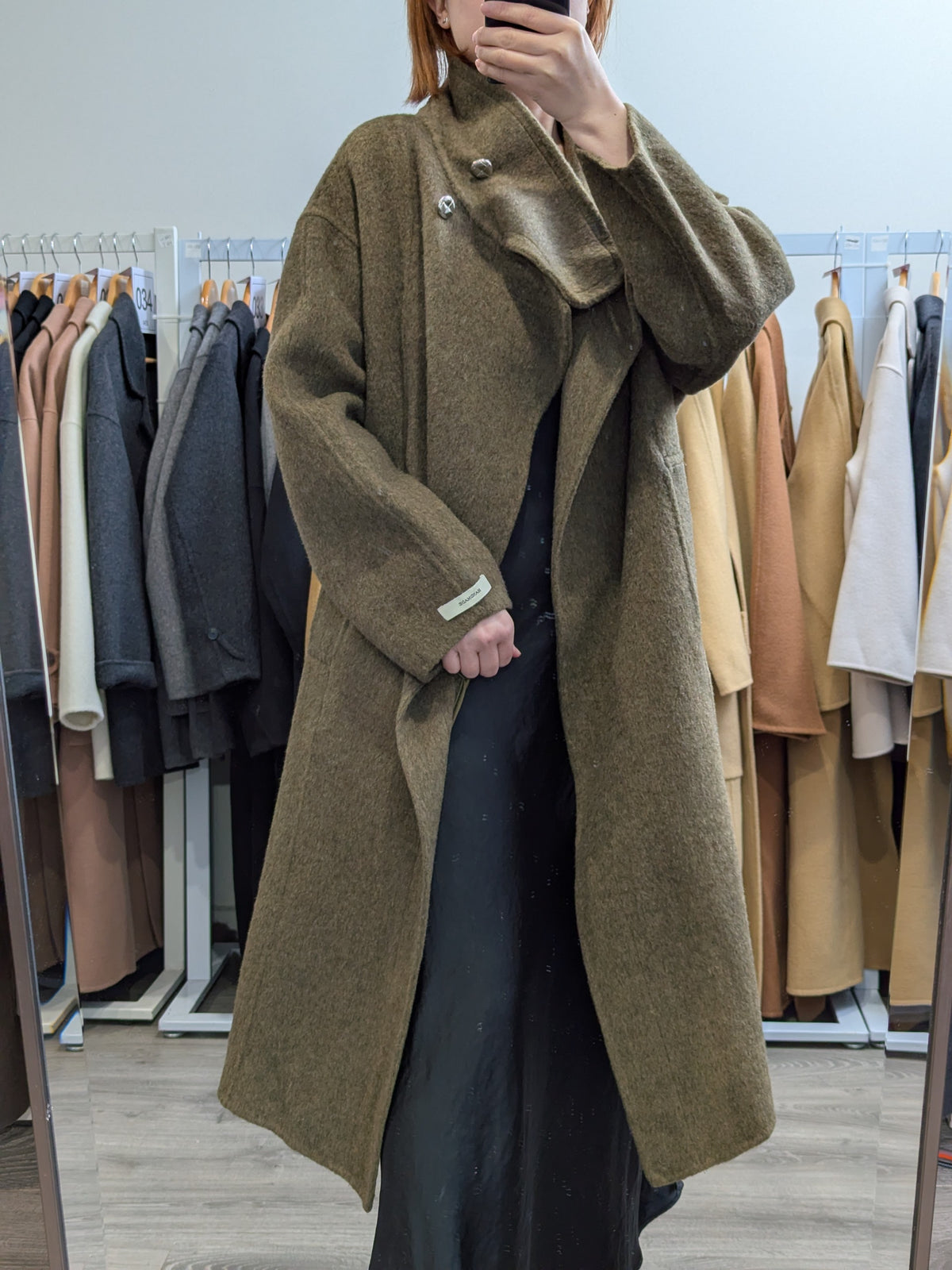 292 70% Wool Coat Dark Olive M 12-16