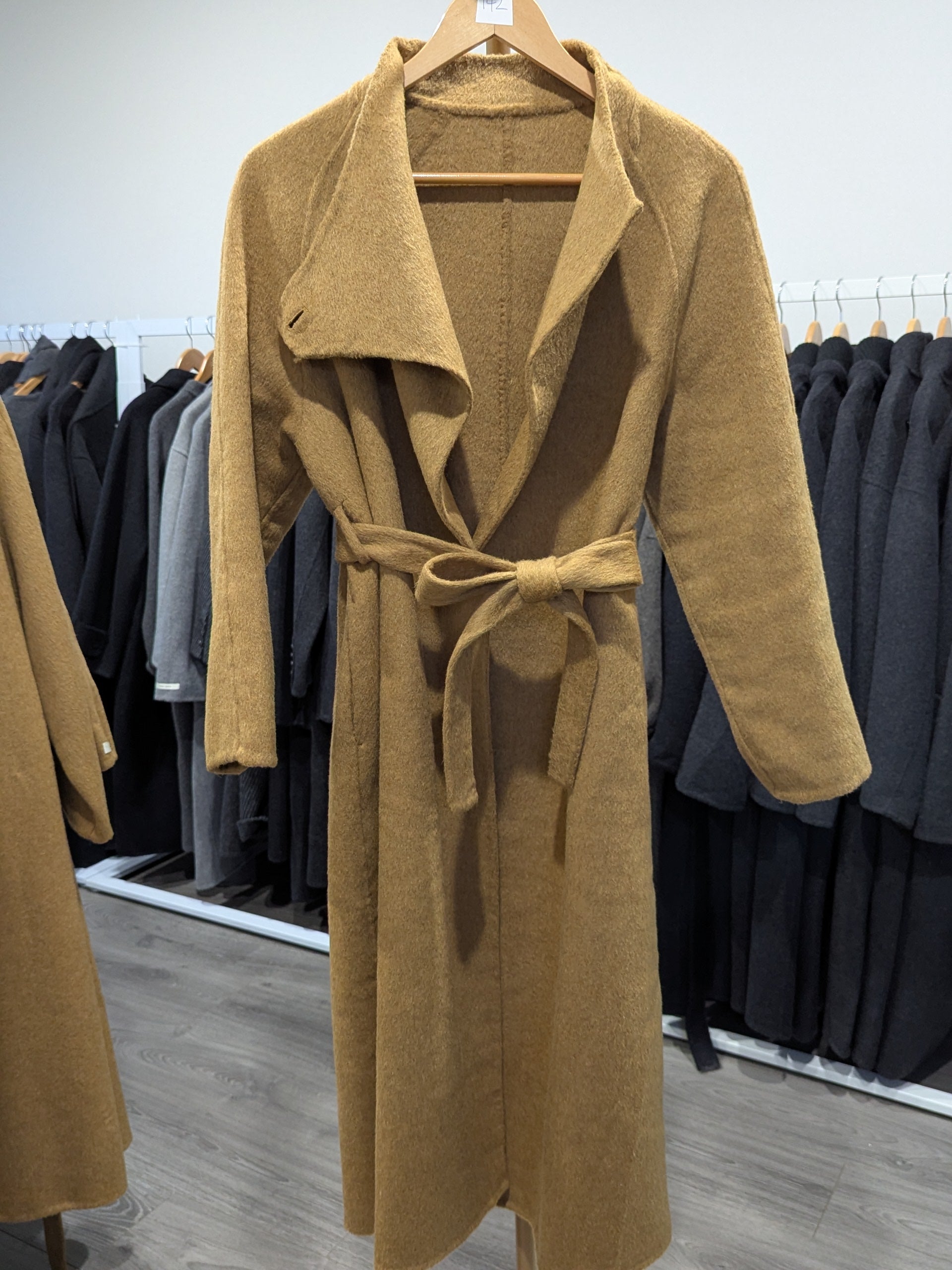 142 100% Wool Coat Mustard Yellow S 6-8 M 10-12
