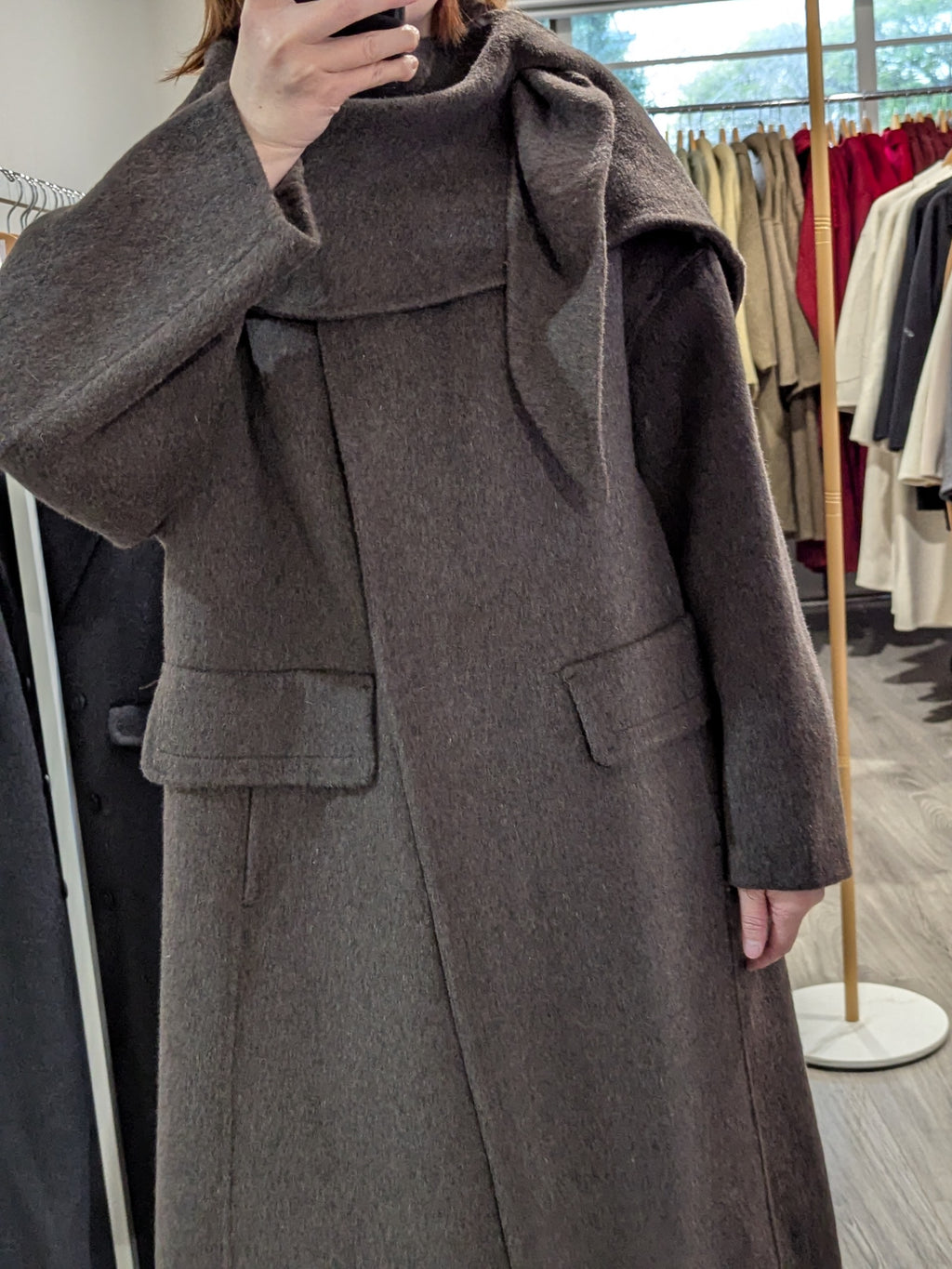 161 100% Wool Coat Dark Brown S 8-10 M 12-14