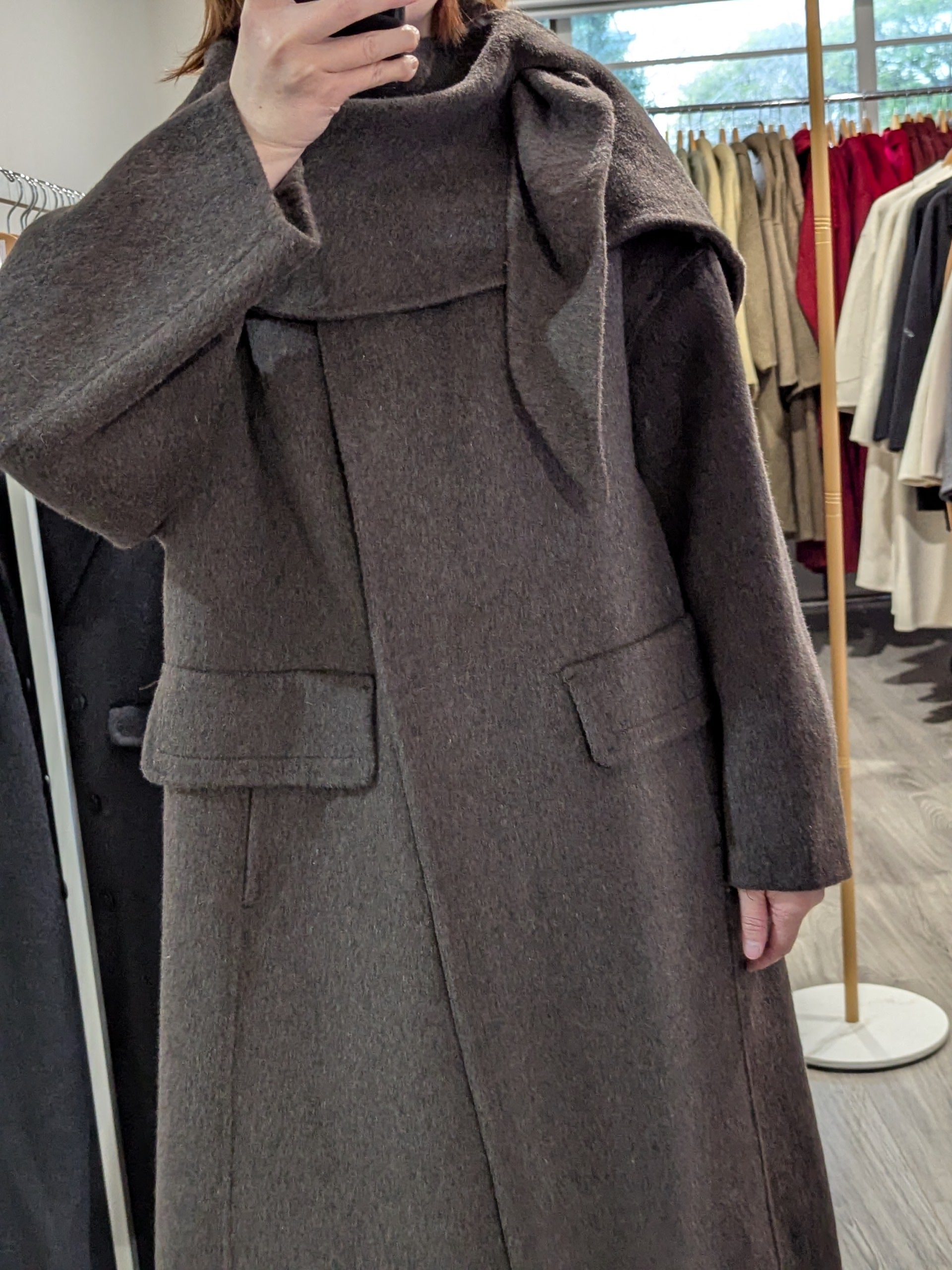 161 100% Wool Coat Dark Brown S 8-10 M 12-14