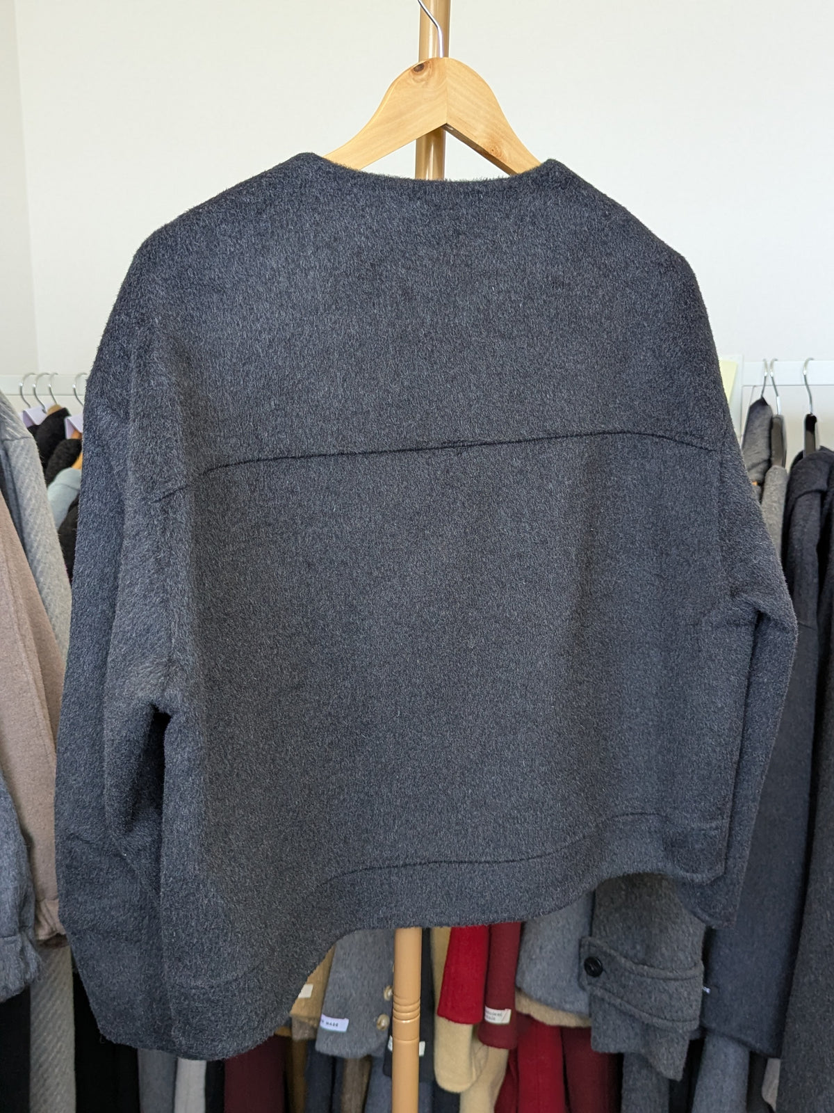 070 100% Wool Coat Charcoal M 10-14