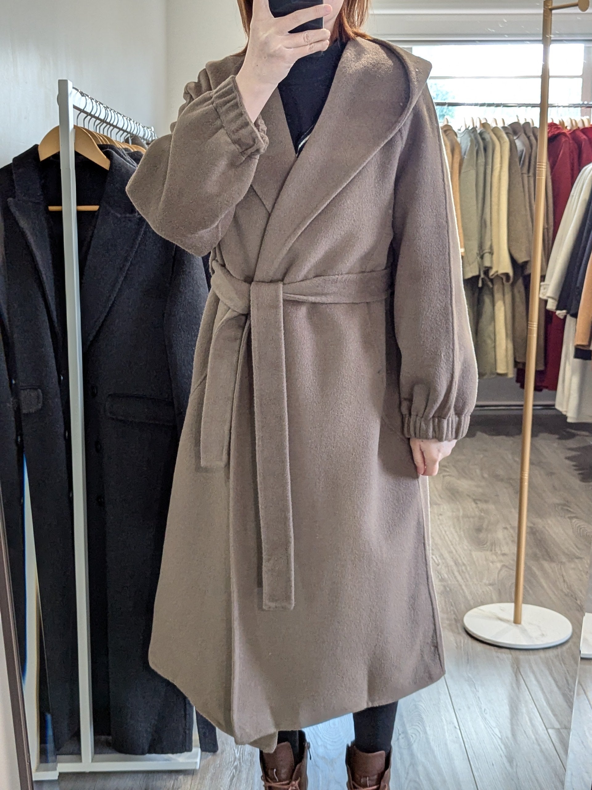 166 100% Wool Coat Dark Olive S 6-8 M 10-12