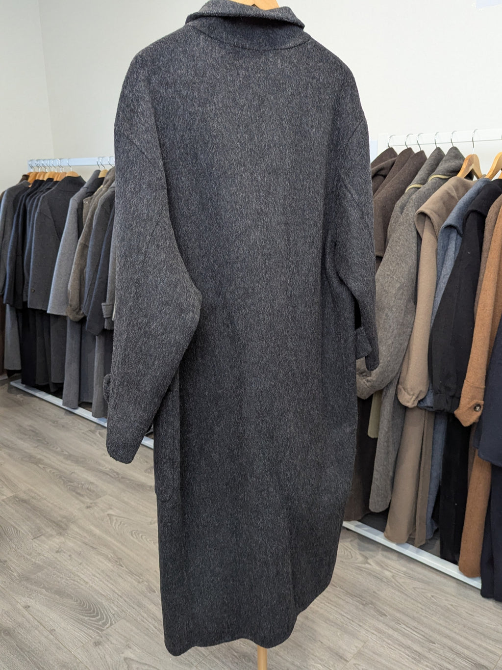 175 100% Wool Coat Charcoal S 10-16
