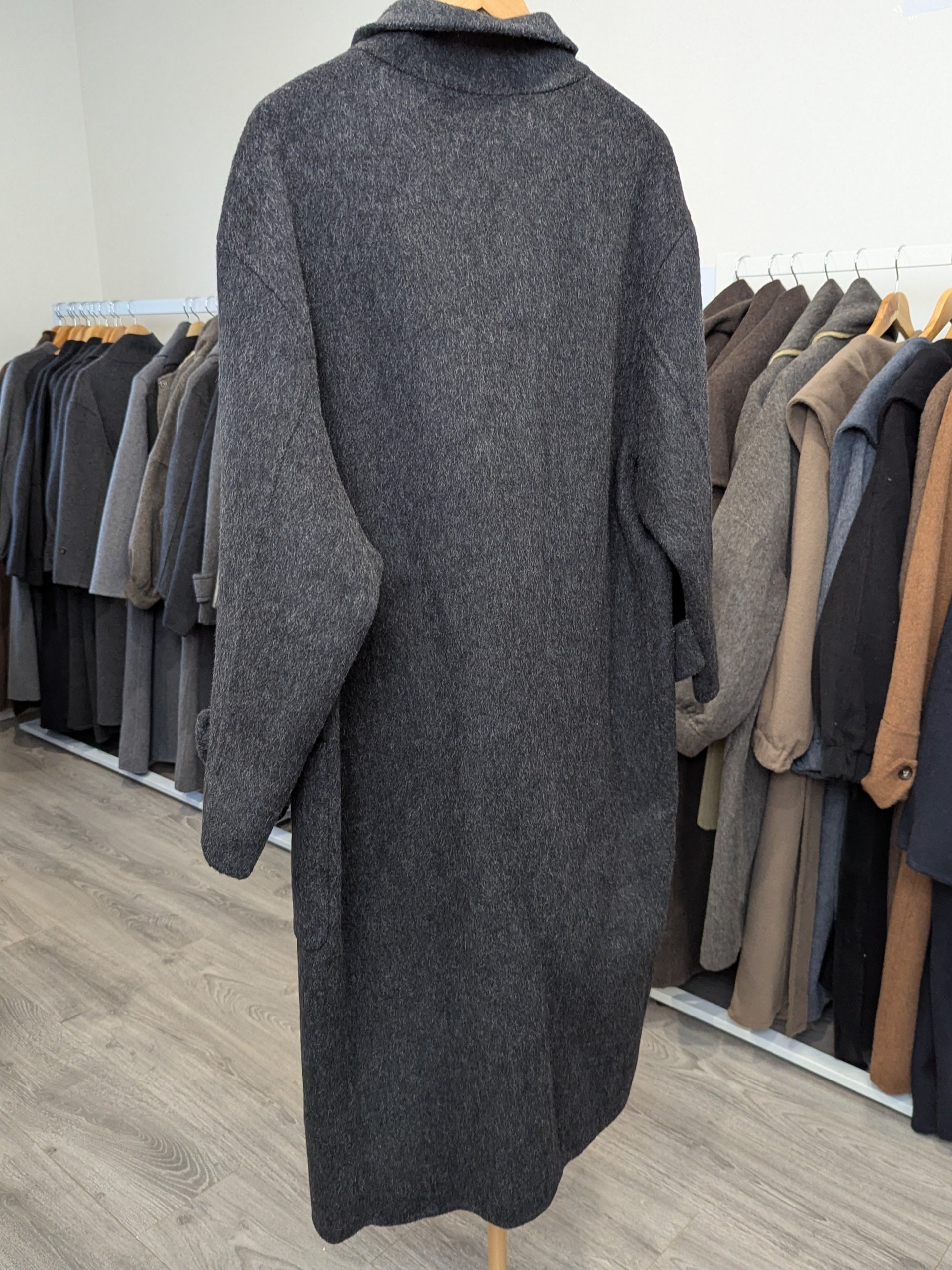 175 100% Wool Coat Charcoal S 10-16