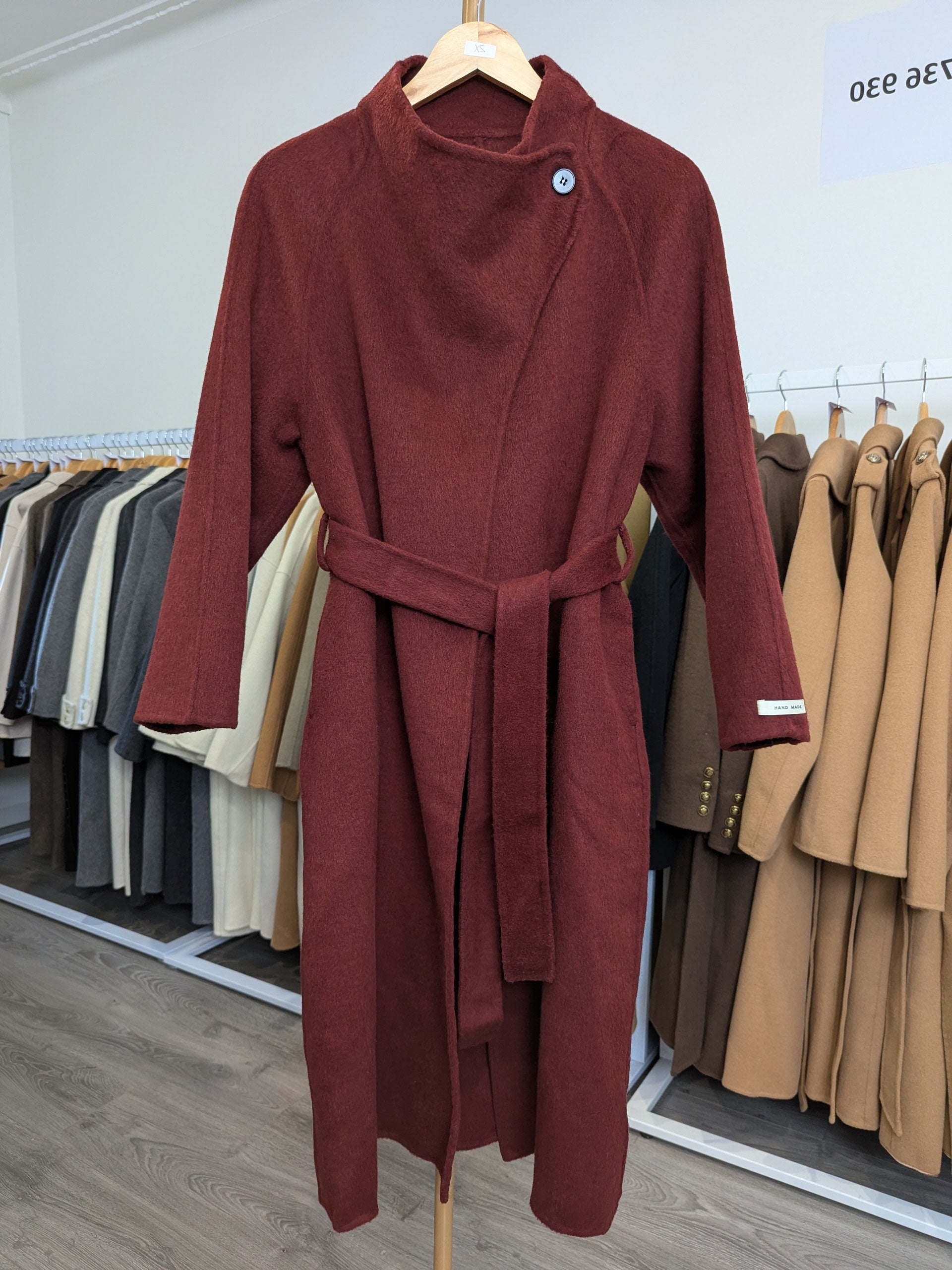 110 100% Wool Coat Burgundy S 8-10
