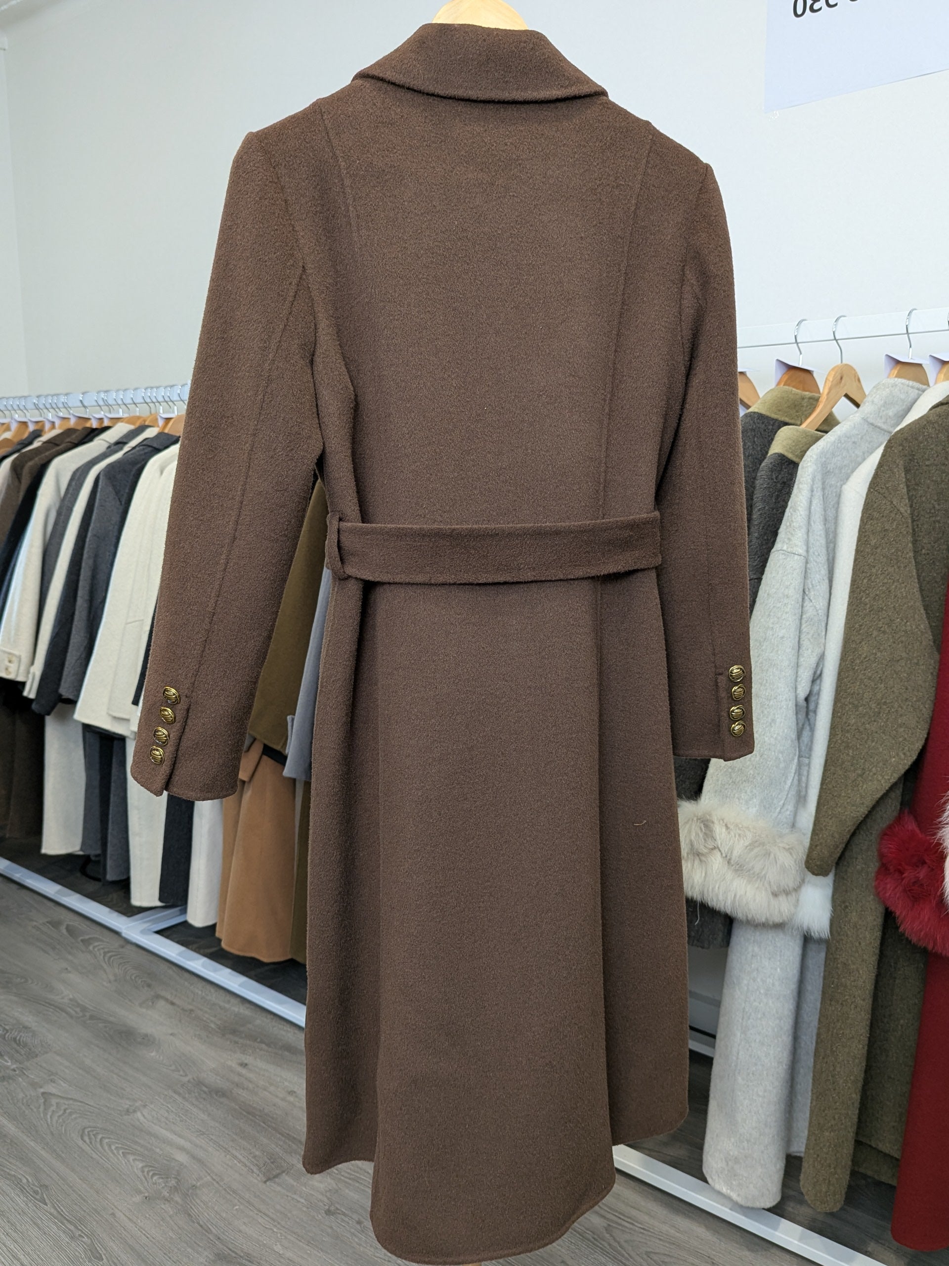 047 100% Wool Coat Chocolate