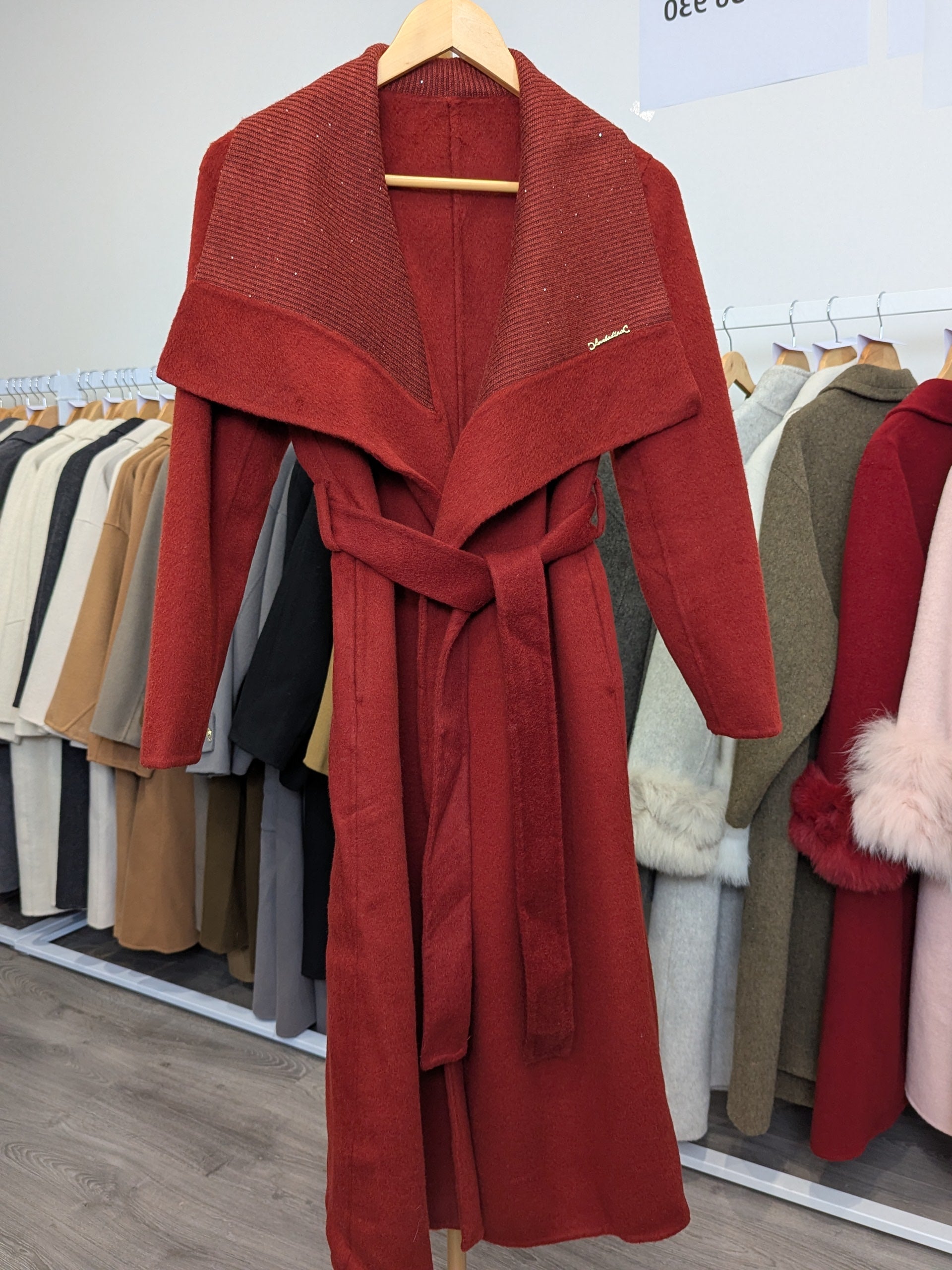 124 70% Wool Coat Red