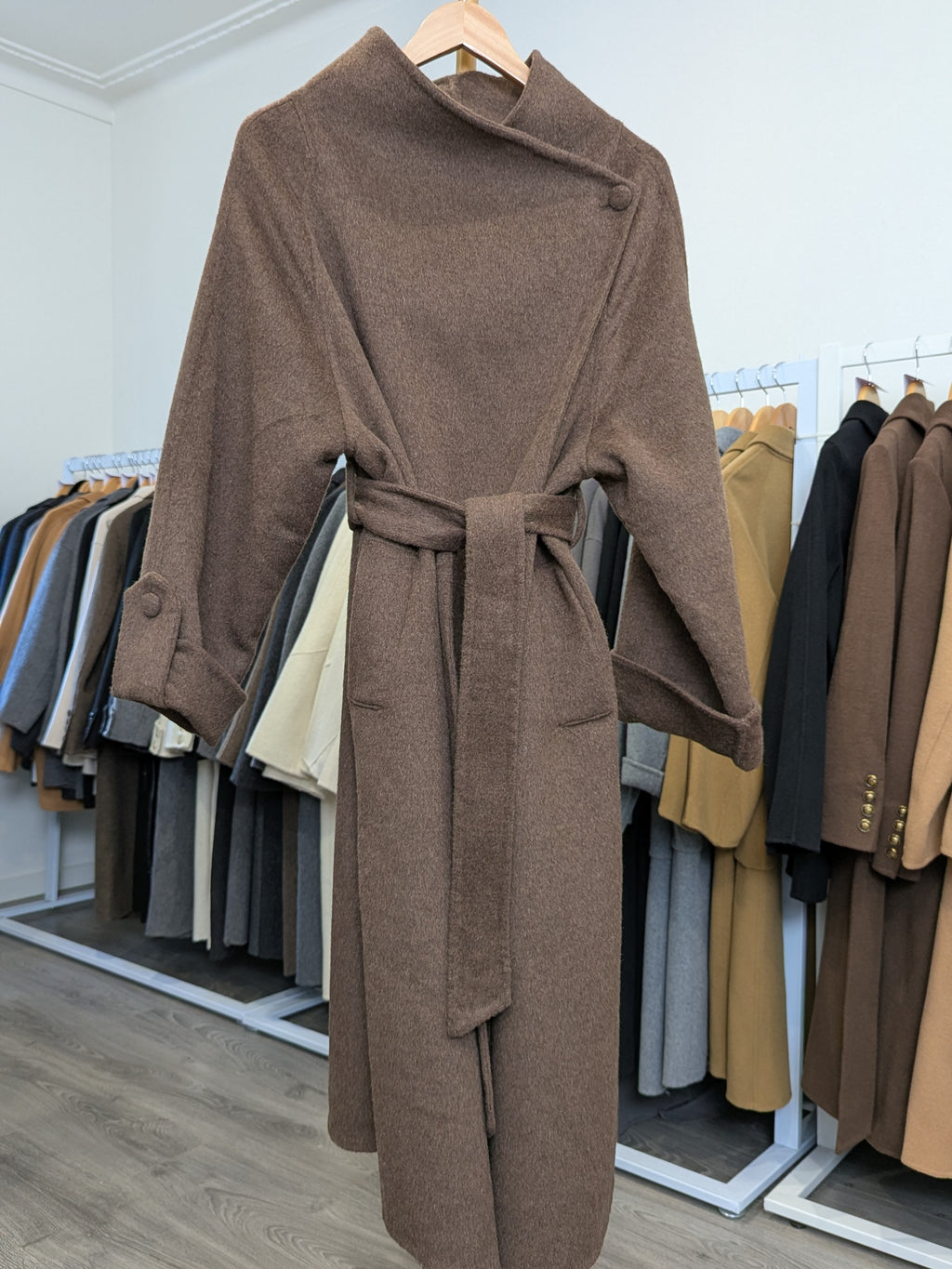 122 67% Wool Coat Brown M 12-16