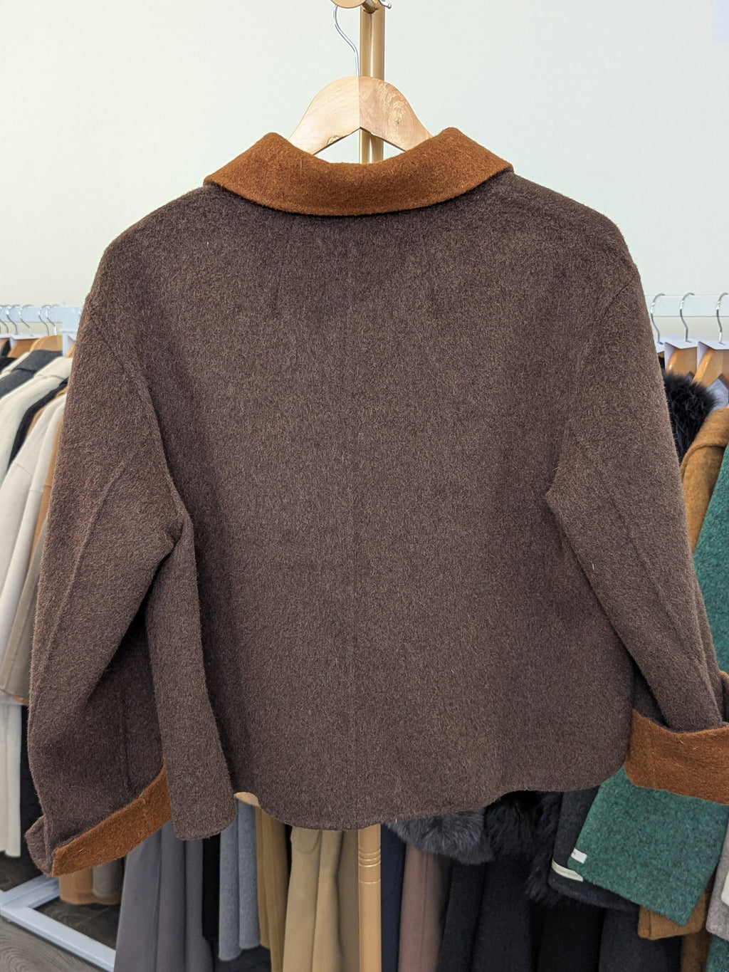 213 70% Wool Coat Coffee M 8-10