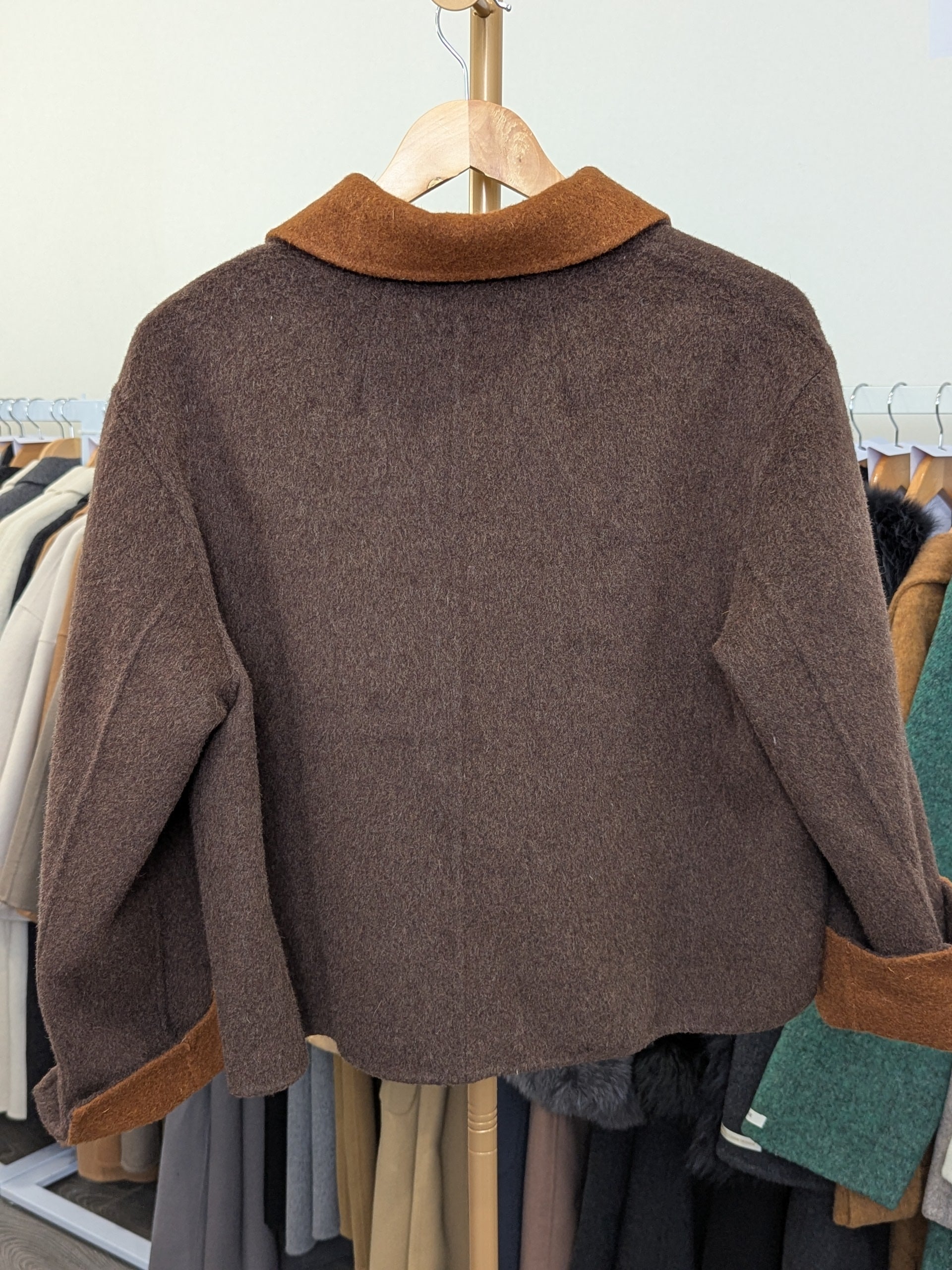 213 70% Wool Coat Coffee M 8-10