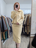 228 70% Wool Coat Set Yellow S 6-8
