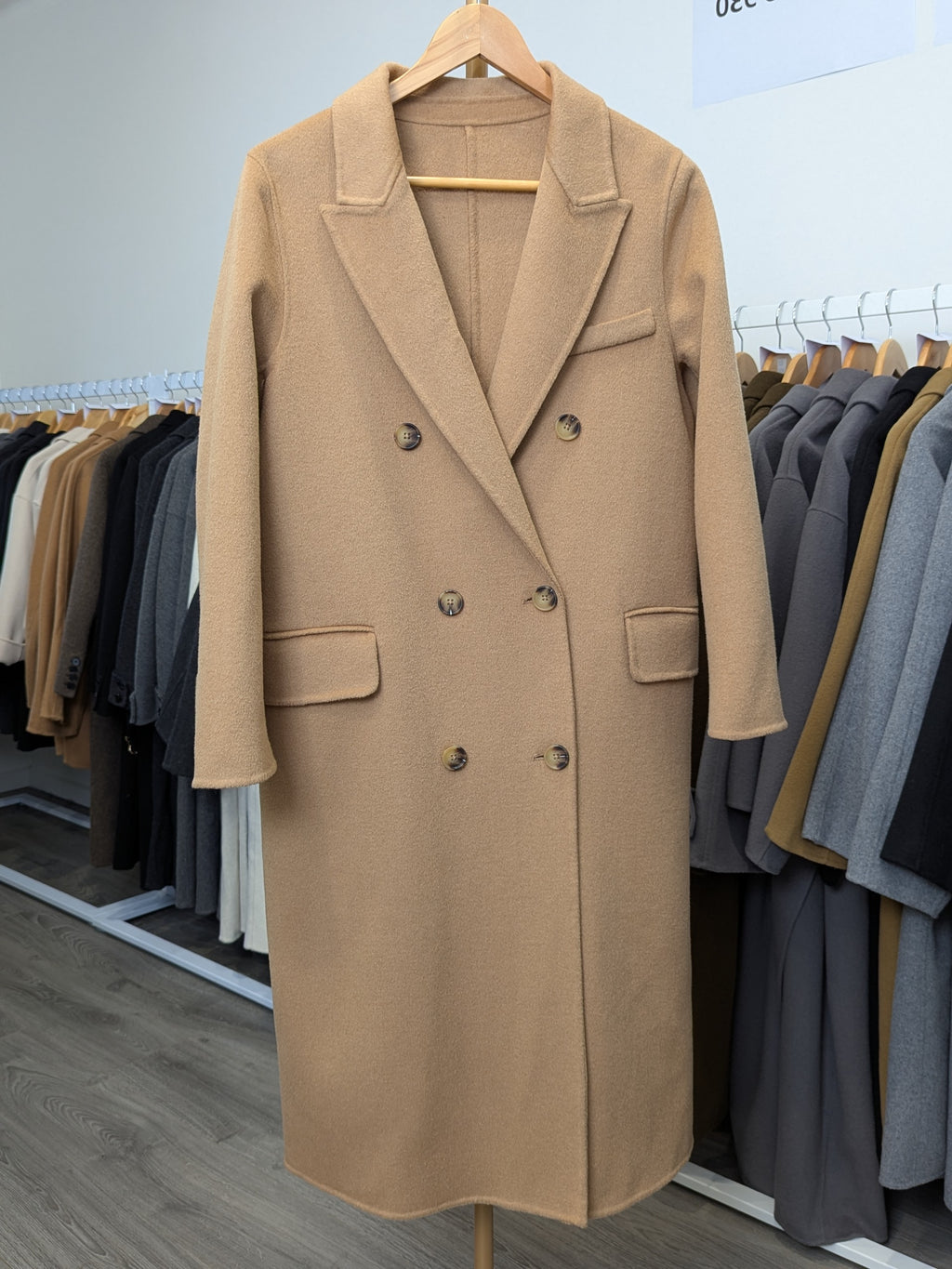 119 100% Wool Coat Tan