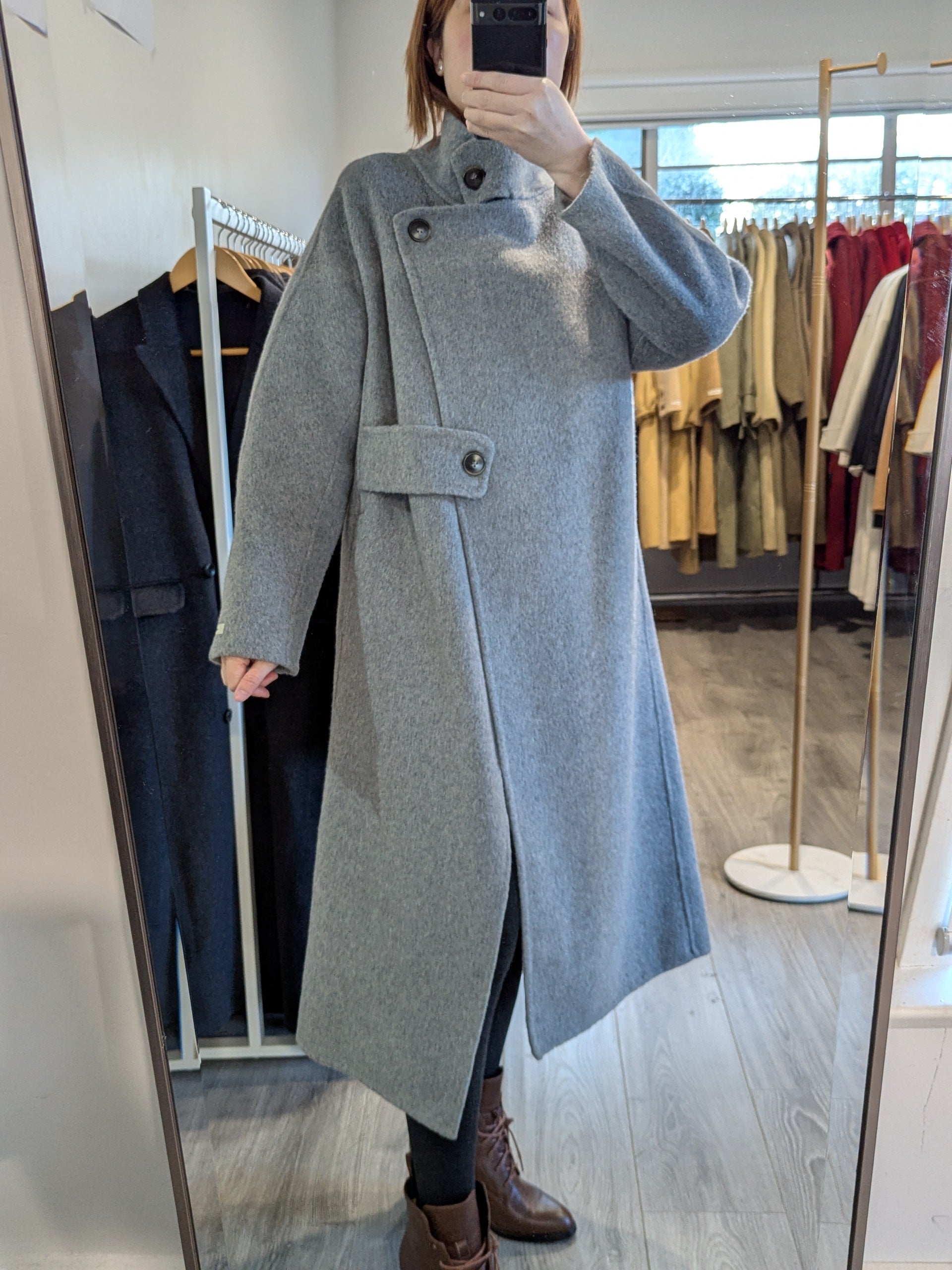 172 90% Wool Coat Grey S 8-10