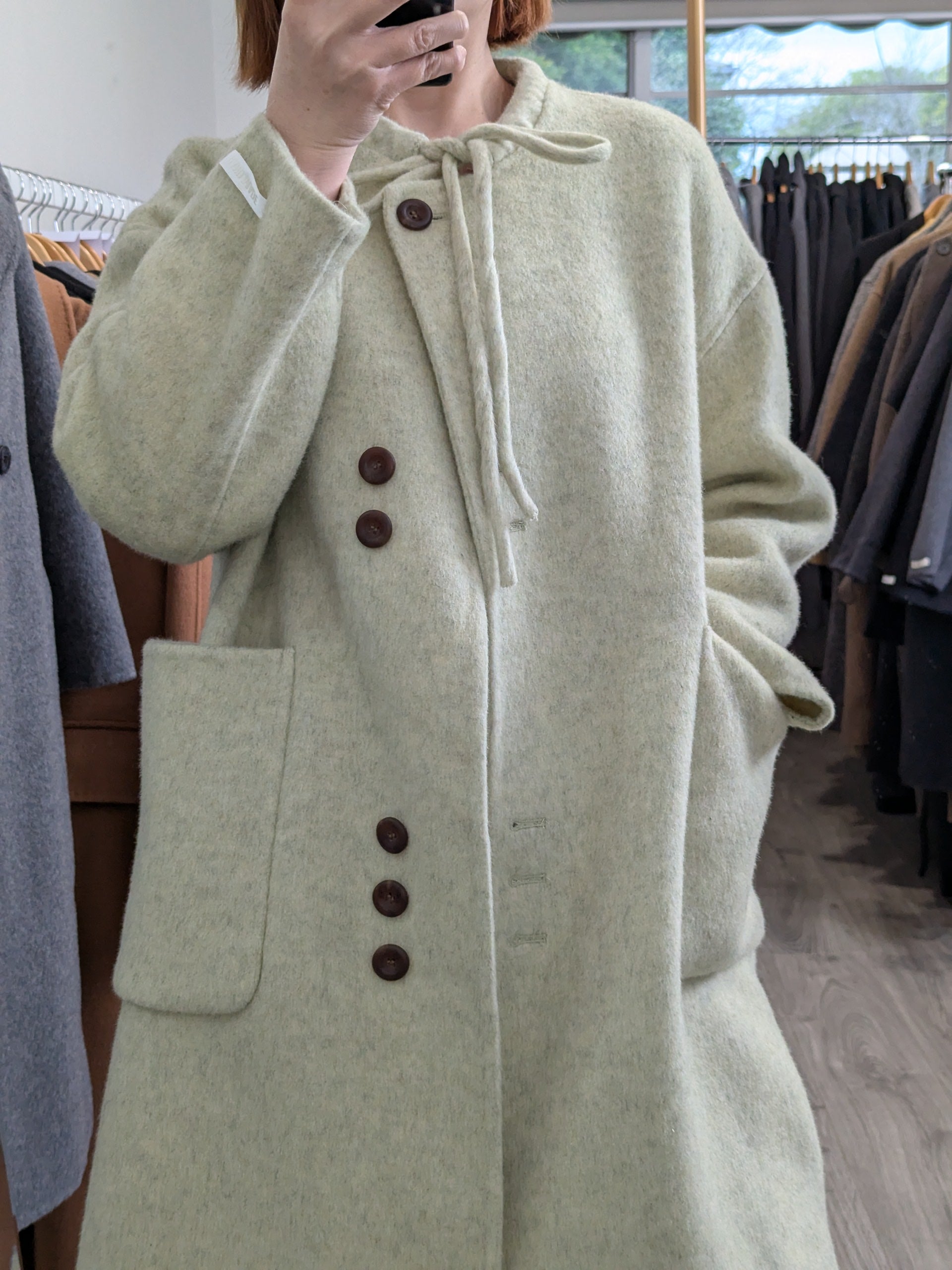 132 68% Wool Coat Green