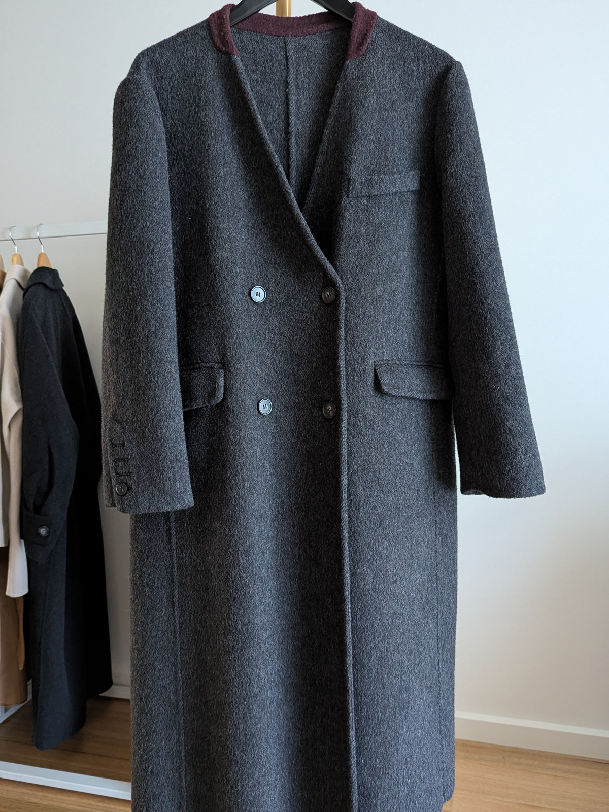 286 70% Wool Coat Dark Grey M 10-12