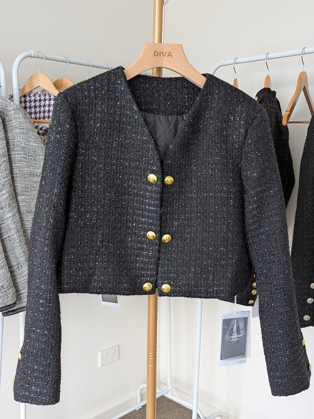 Goose Down Tweed Jacket 139 Size 8-10