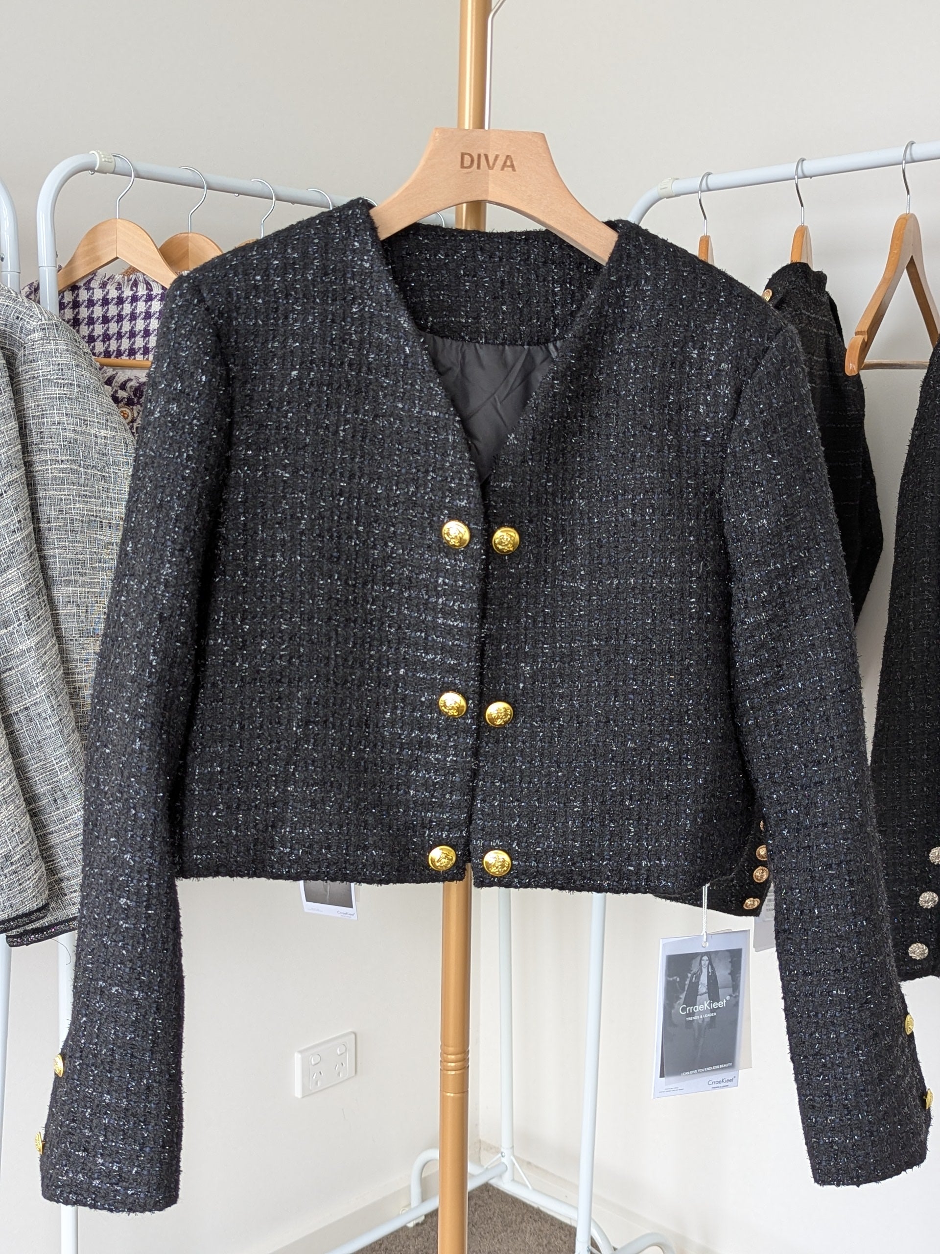 Goose Down Tweed Jacket 139 Size 8-10
