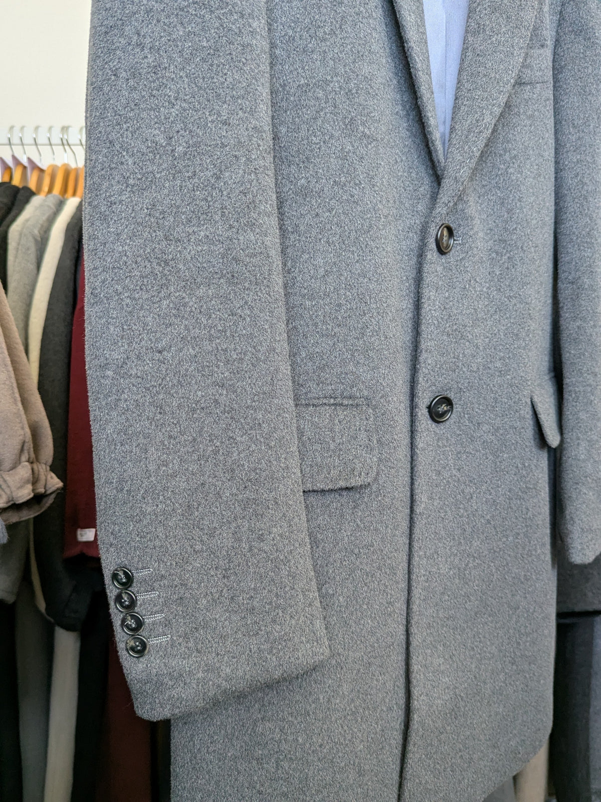 040 Men's 100% Wool Coats Grey