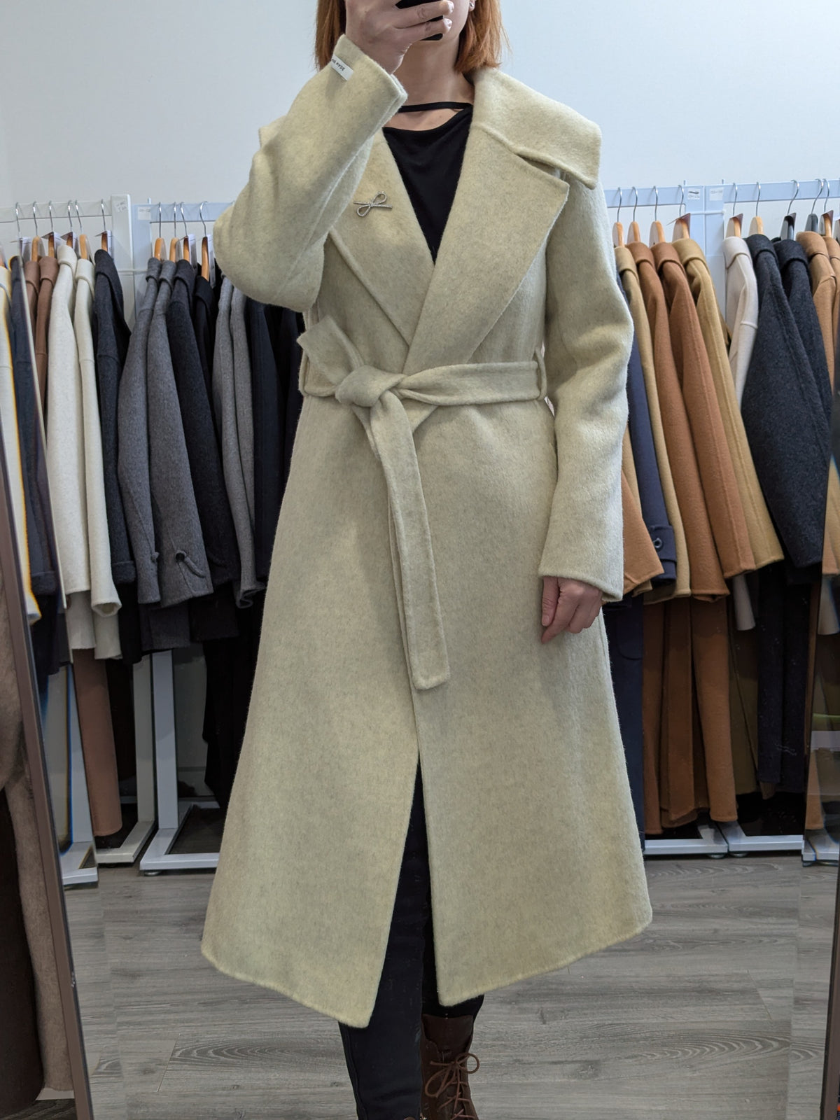 266 75% Wool Coat Light green XS 6-8