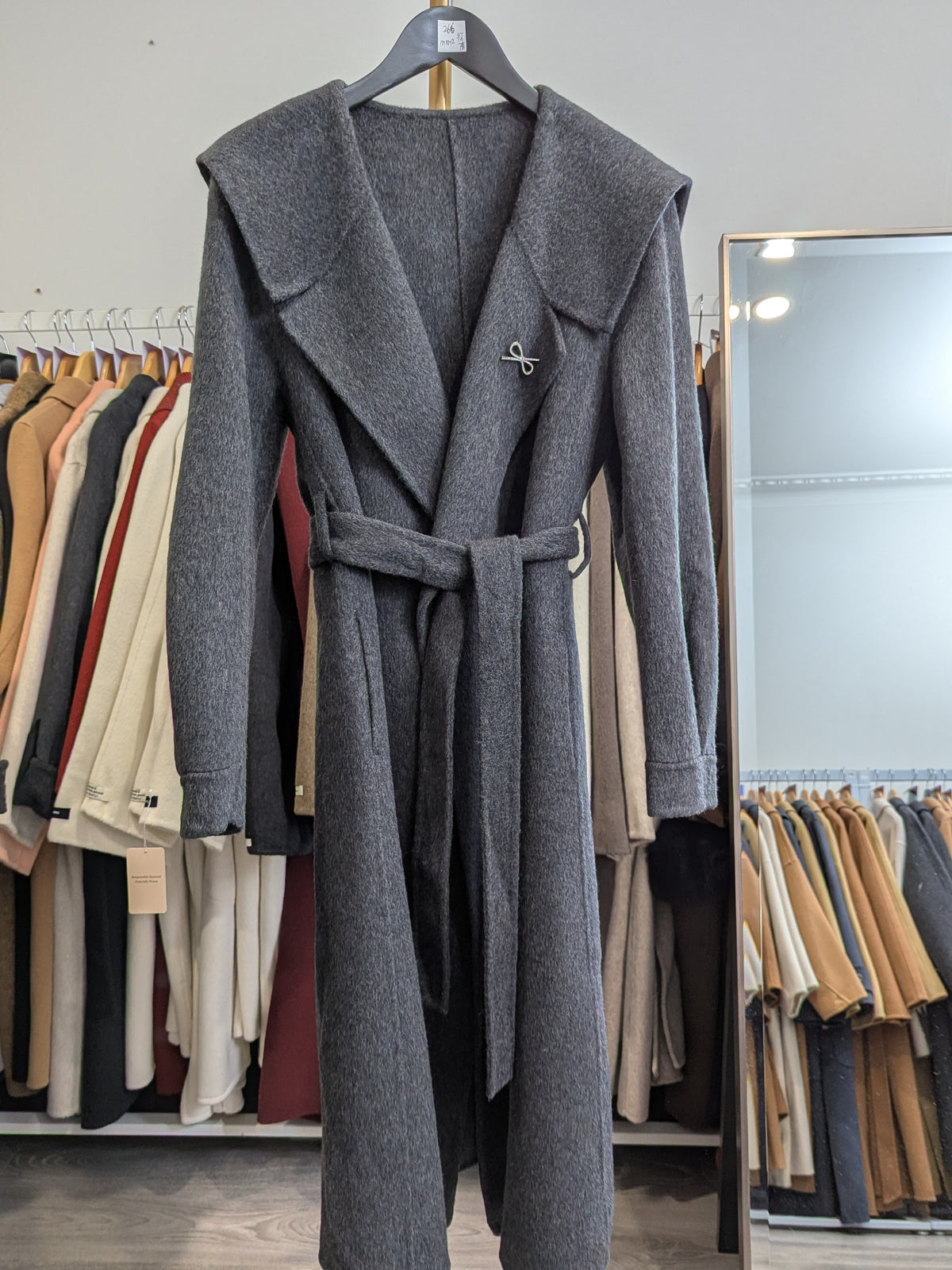 266 75% Wool Coat Dark Grey M 10-12