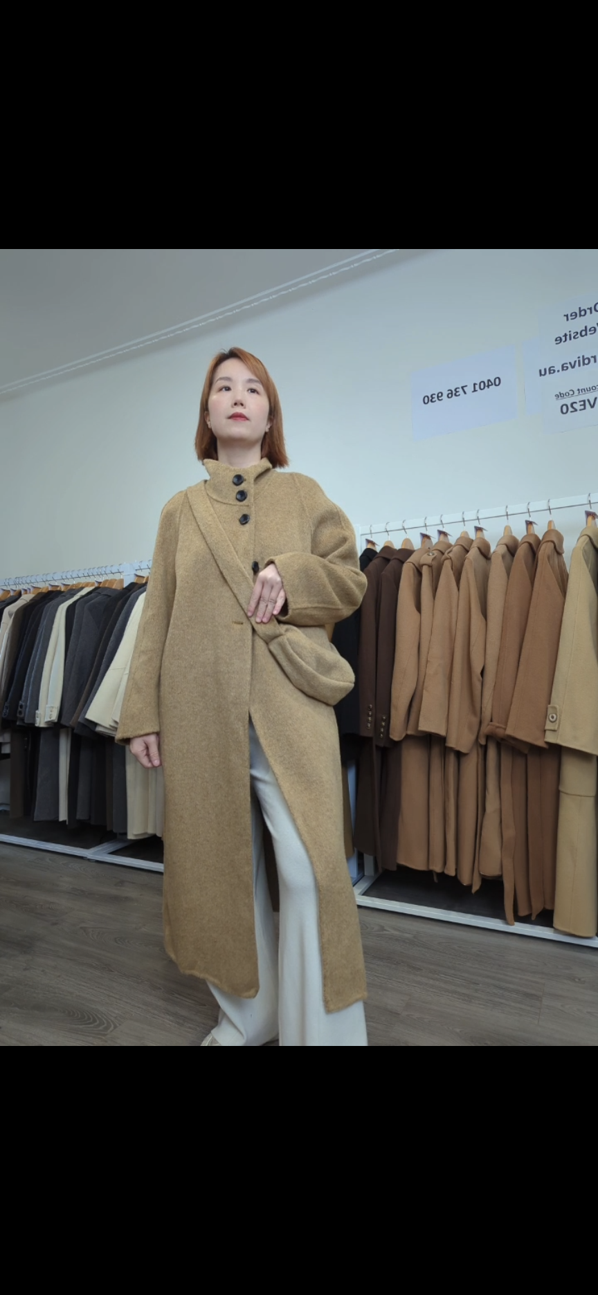 194 100% Wool Coat Light Camel S 10-12 With bag