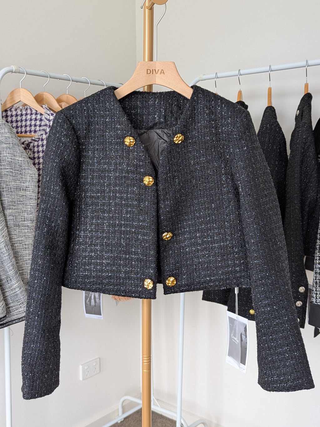 Goose Down Tweed Jacket 137 Size 8-10