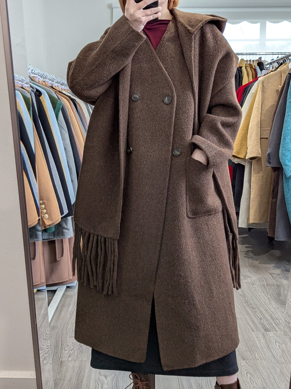 207 68% Wool Coat Brown M 10-14