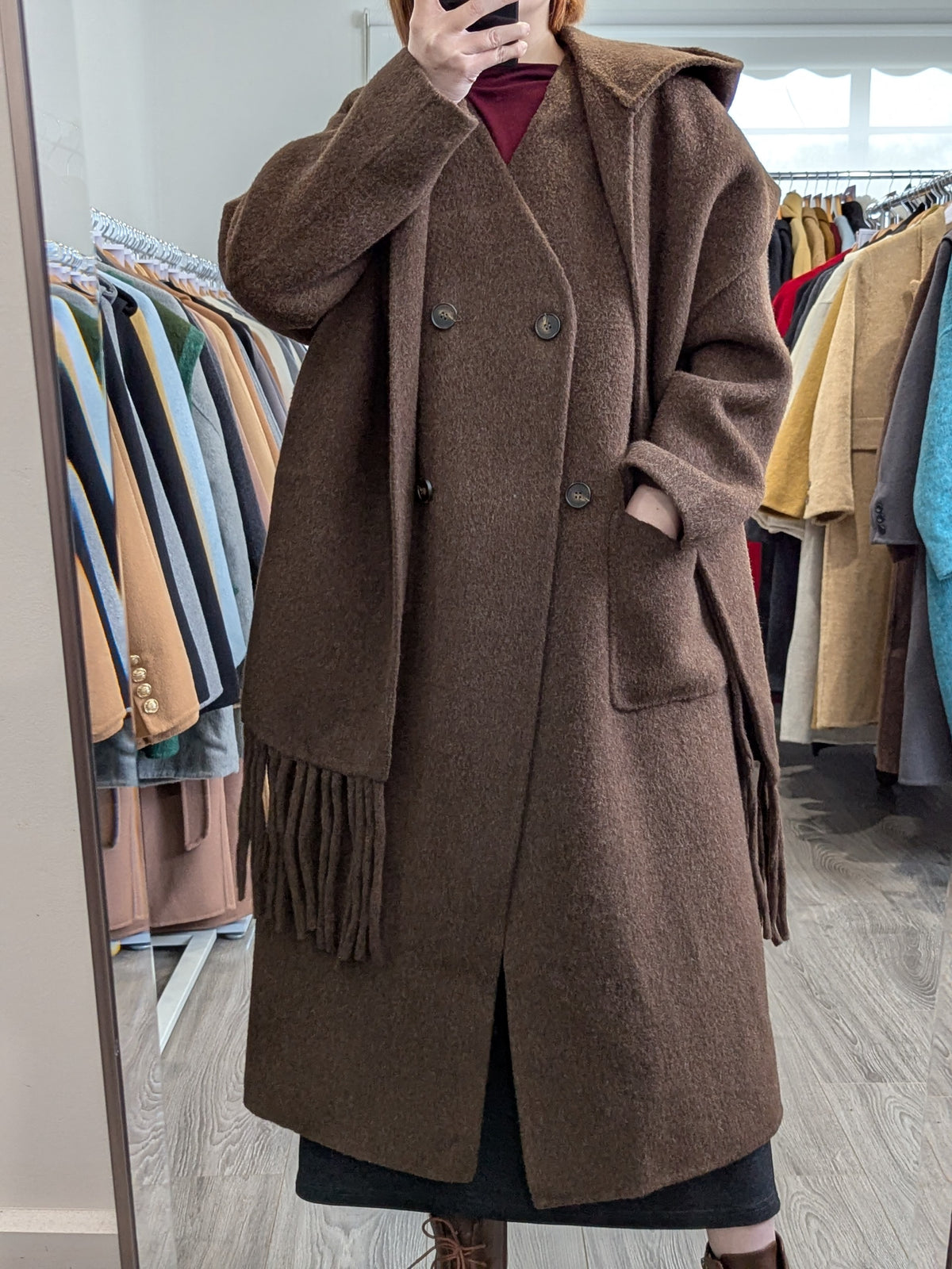 207 68% Wool Coat Brown M 10-14