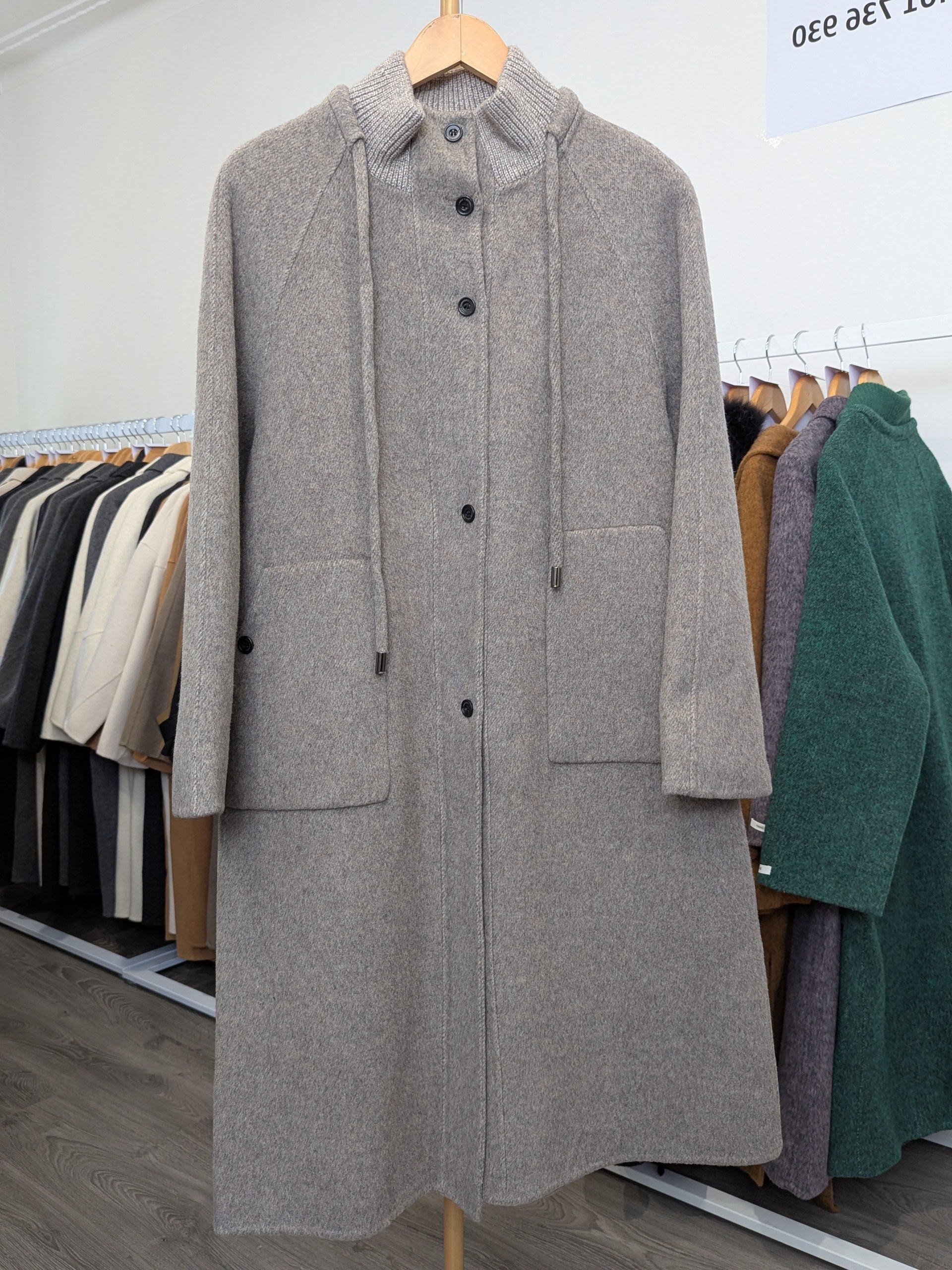 208 70% Wool Coat Grey S 10-12