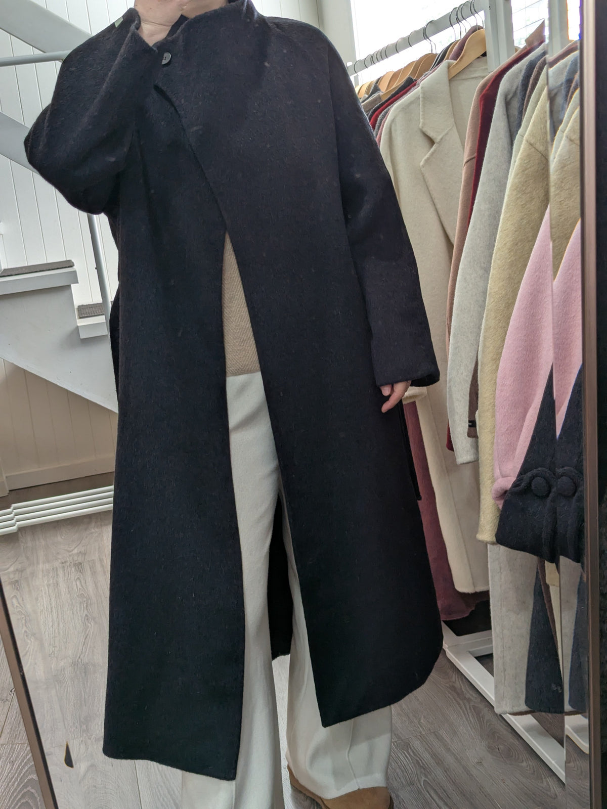 142 100% Wool Coat Charcoal M 10-12