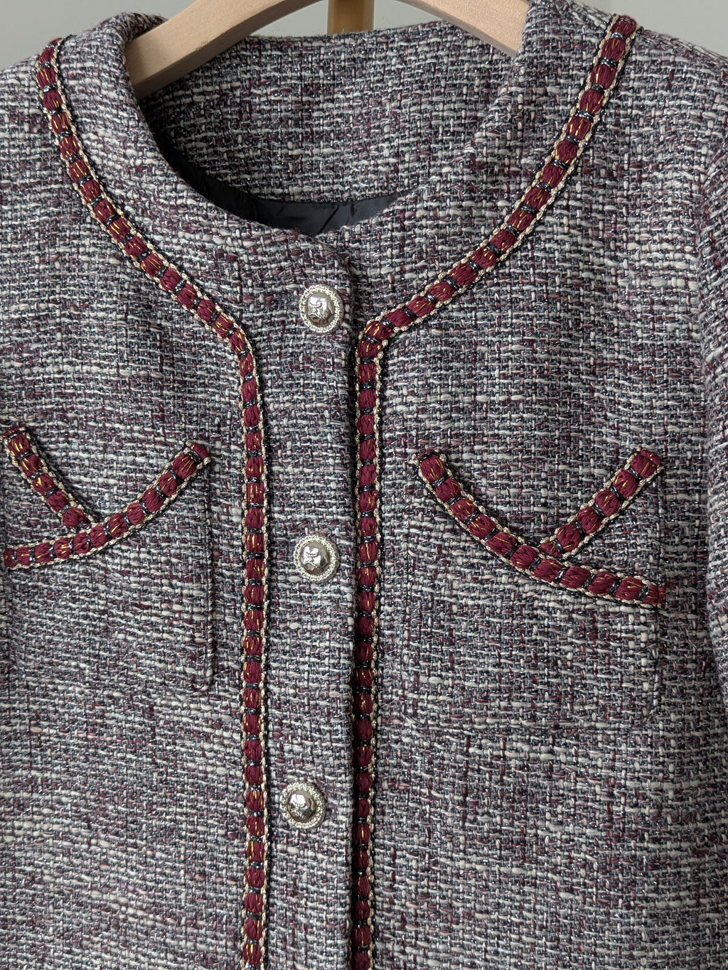 Goose Down Tweed Jacket 135 Size 6-8