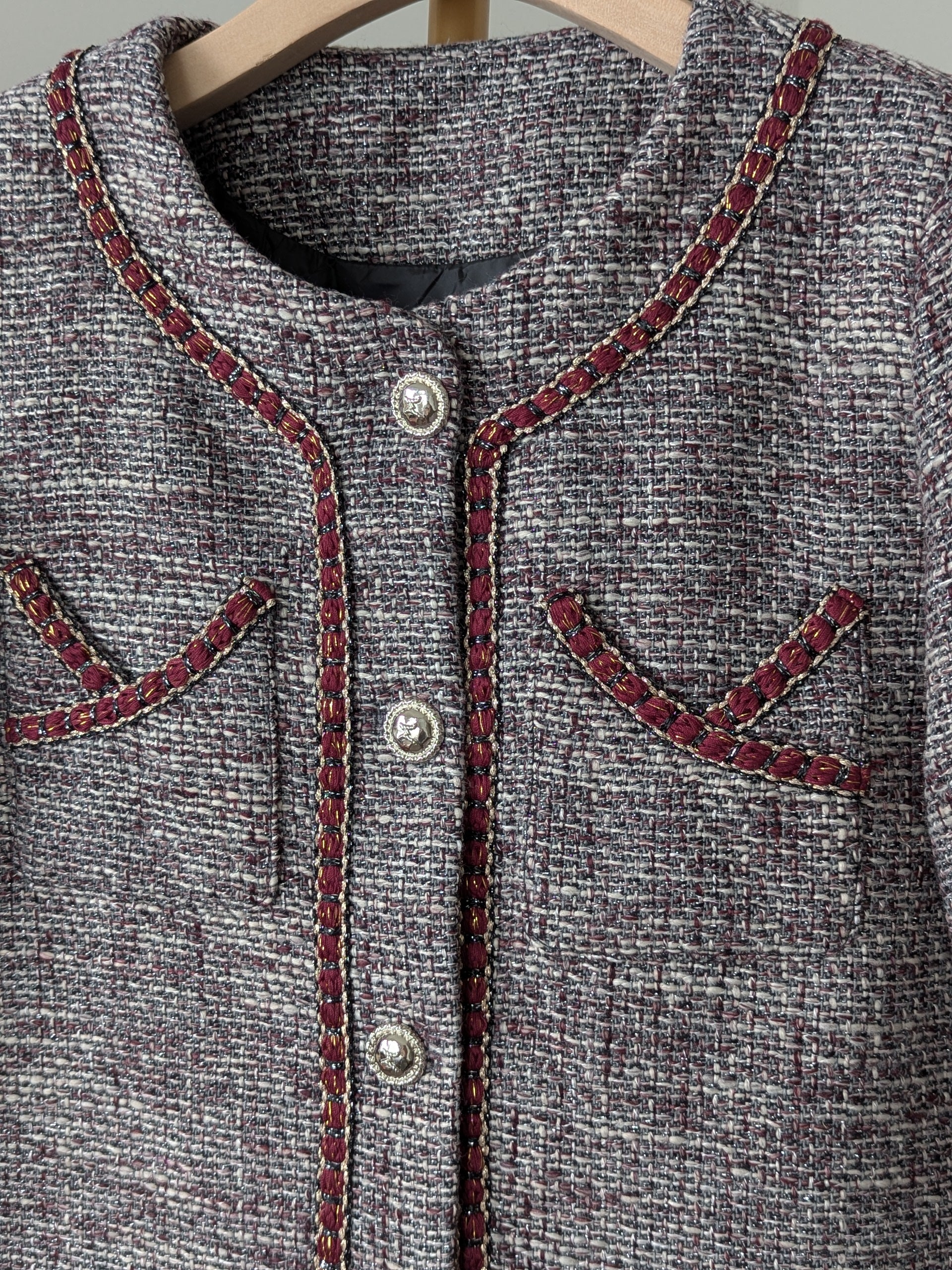 Goose Down Tweed Jacket 135 Size 6-8