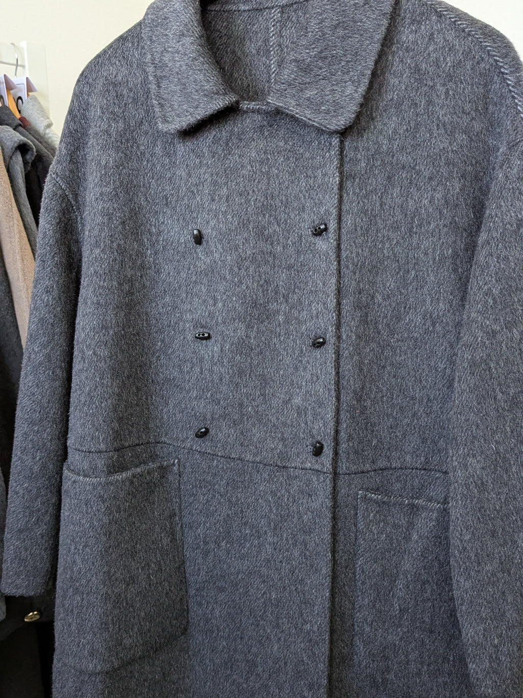 127 70% Wool Coat Dark Grey S 8-10 M 12-14