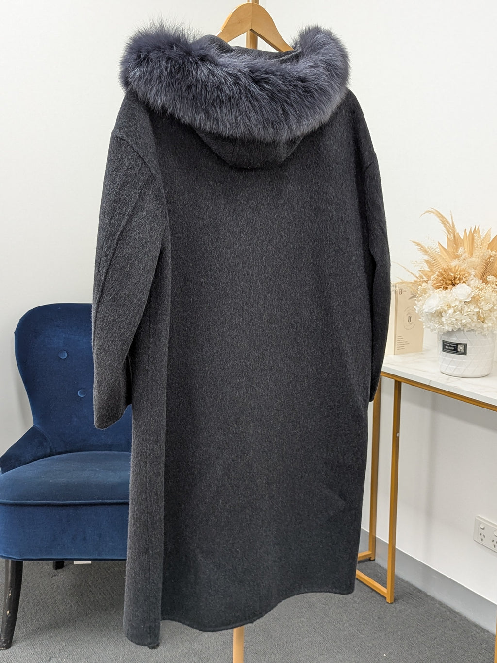 Fur trims 100% Wool Coat Women Warehouse Try-On Welcome 243