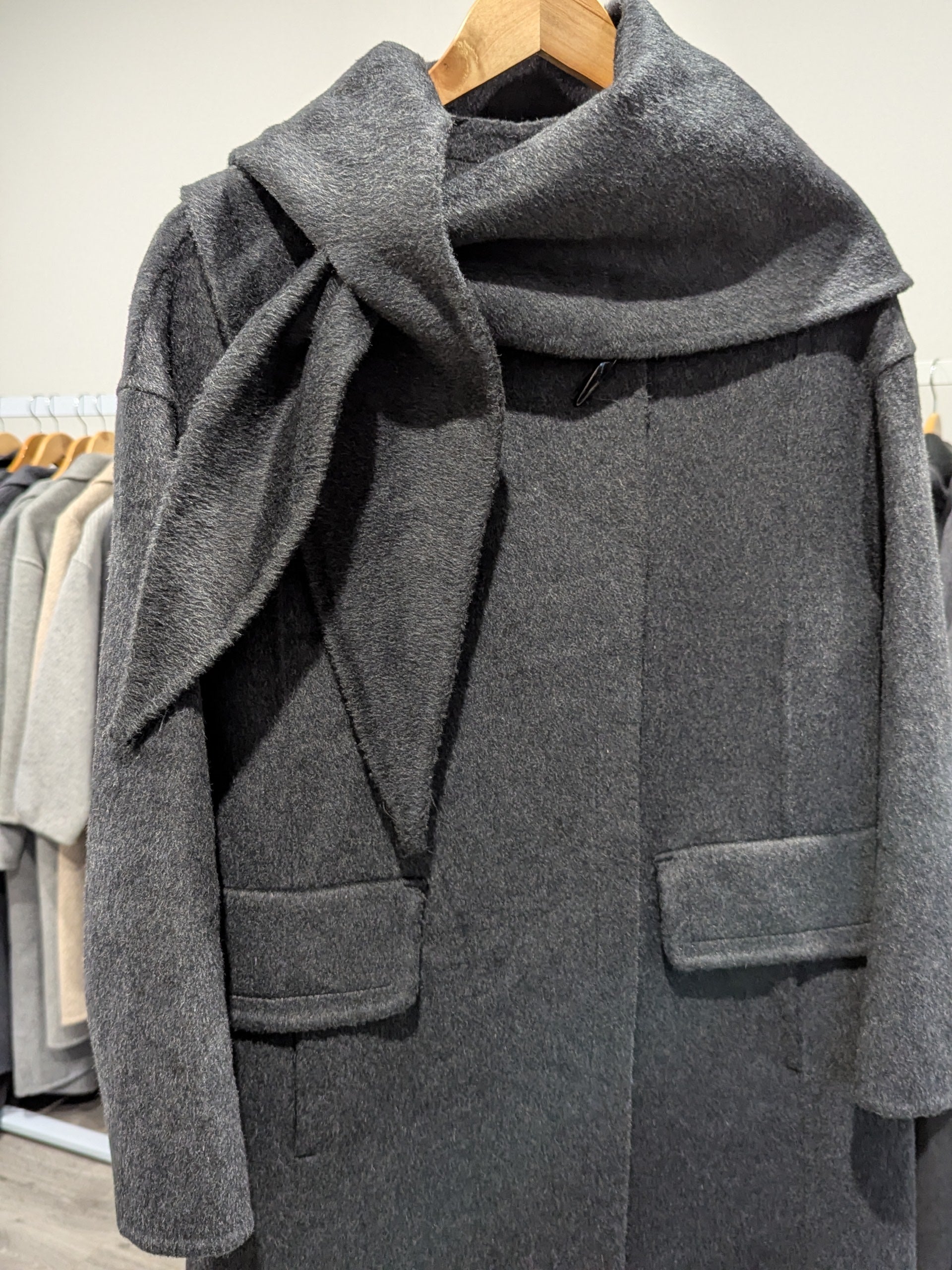161 100% Wool Coat Dark Charcoal S 8-10