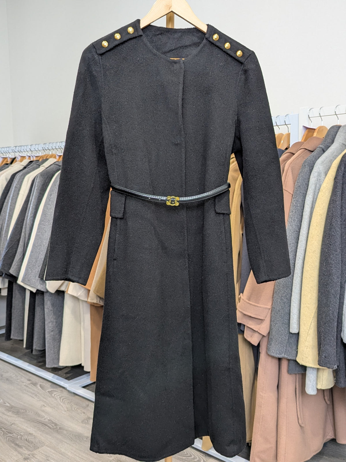 237 70% Wool Coat Black S 6-8 M 8-10