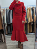 226 100% Wool Coat Set Red S 8