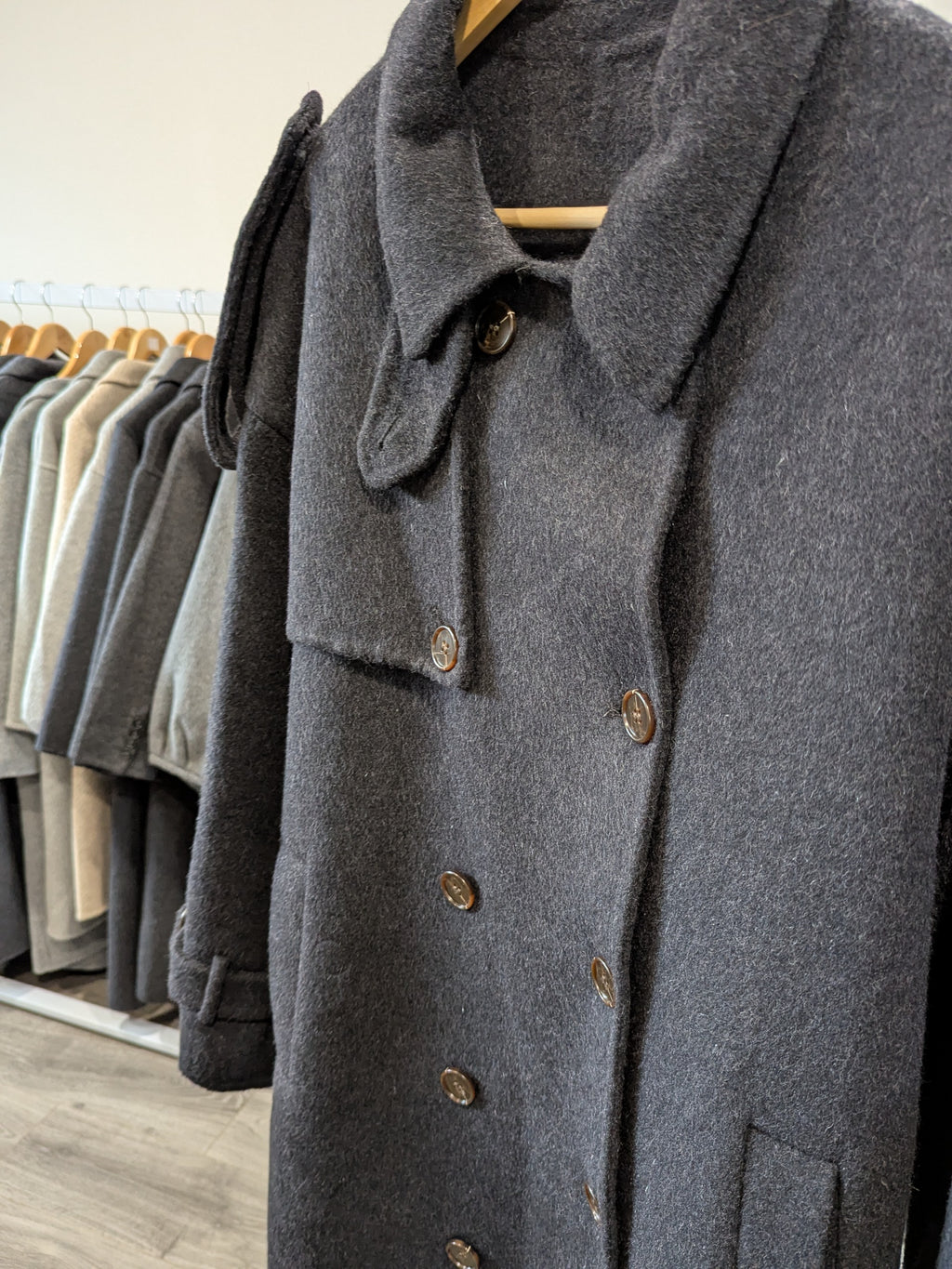 150 70% Wool Coat Charcoal S 10-14