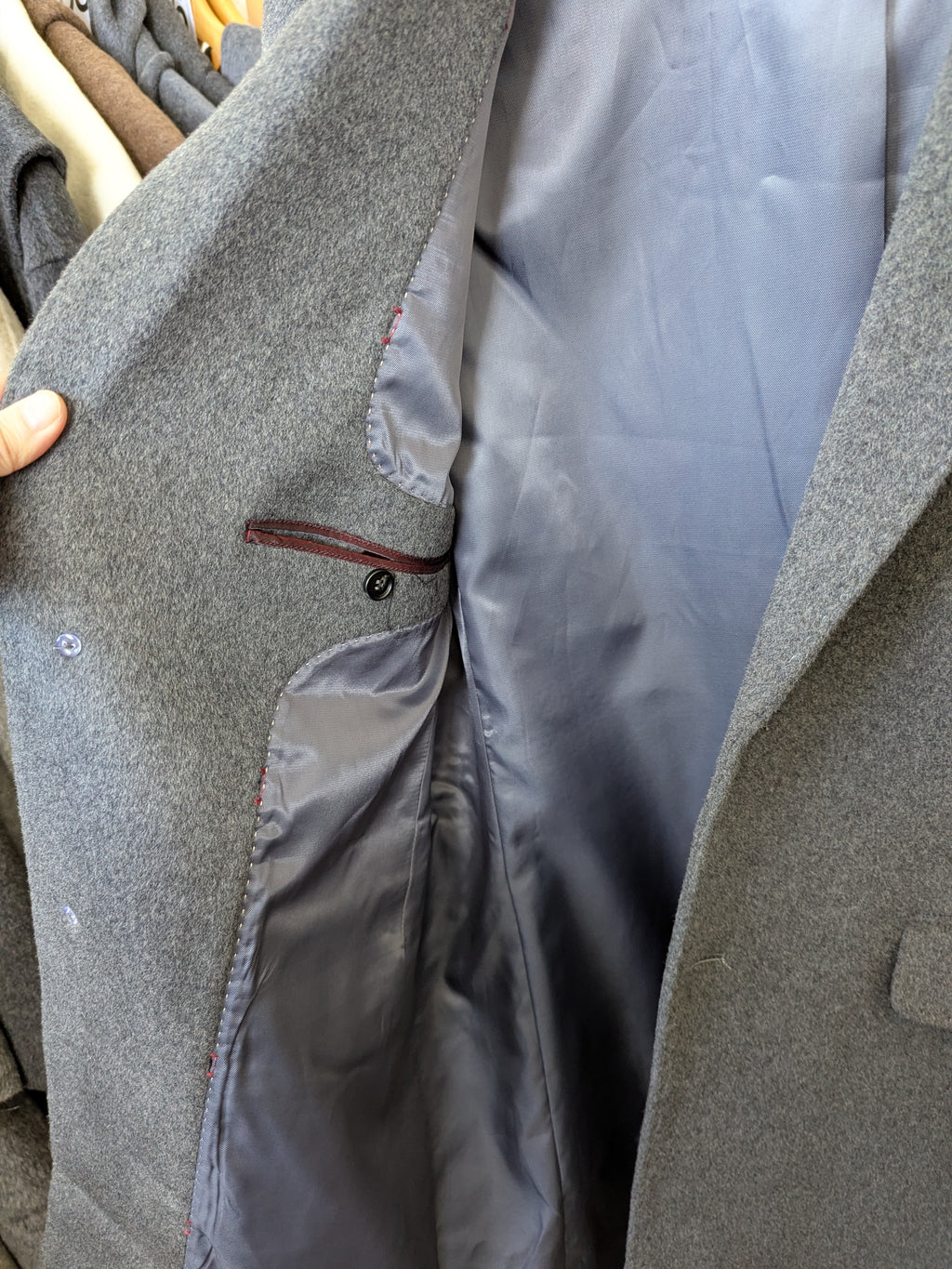 040 Men's 100% Wool Coats Grey