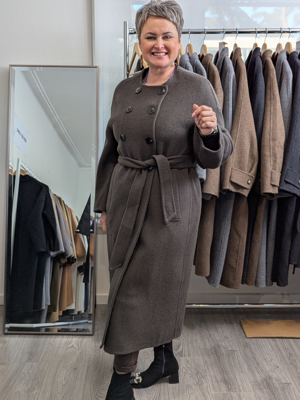 170 70% Wool Coat Dark Olive