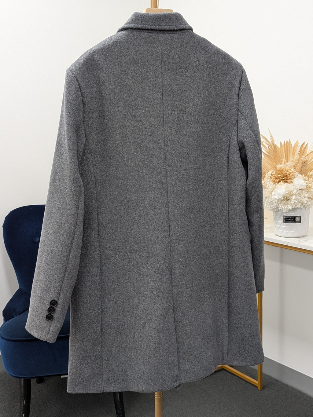 018 Men's 51% Wool Coats Black Grey Tan
